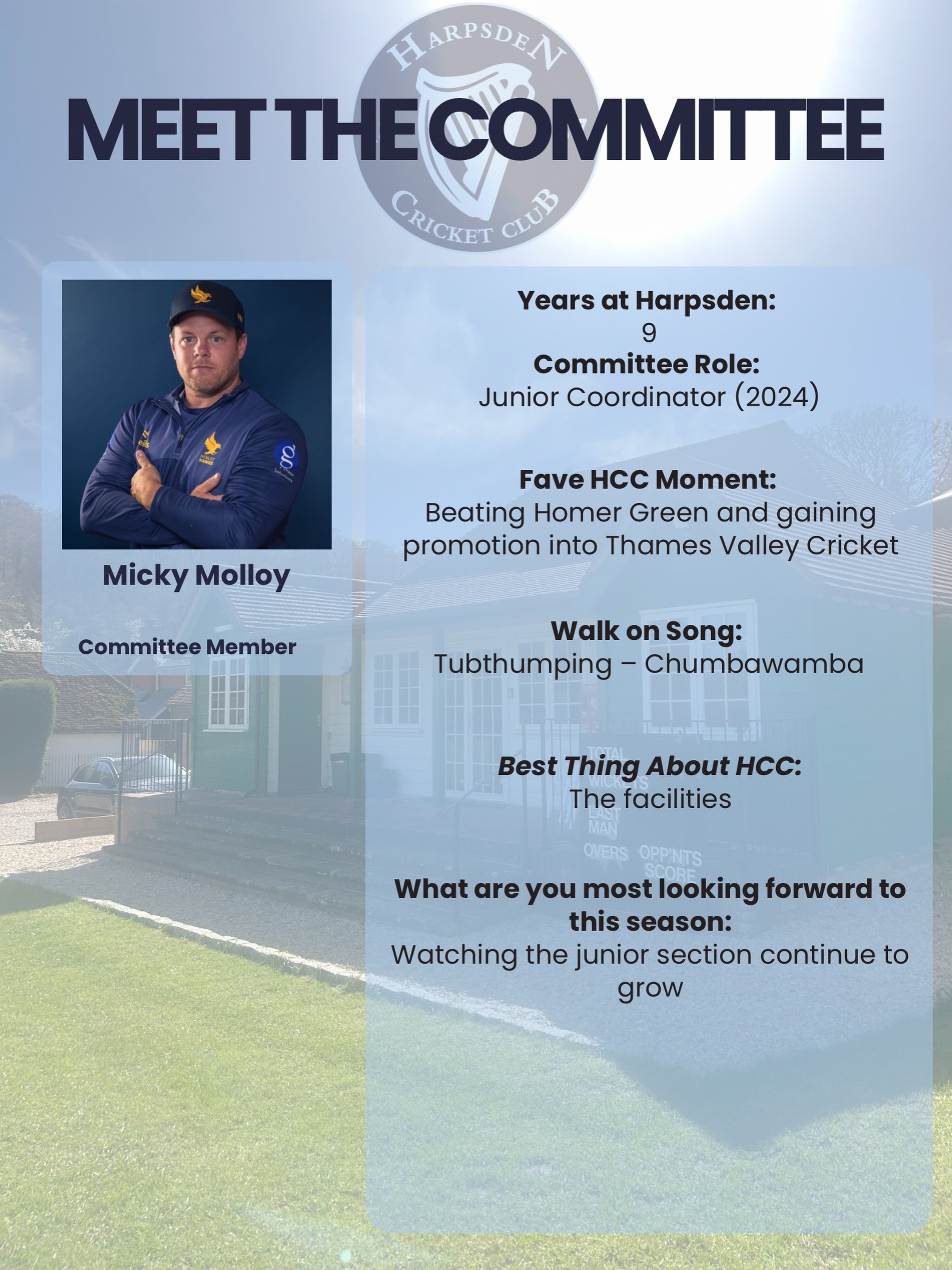 Meet the Committee 👋

Today we&rsquo;re spotlighting someone who&rsquo;s been at the heart of Harpsden for nearly a decade.

Micky Molloy &mdash; Junior Coordinator.

Nine years in, Micky&rsquo;s passion for the club is as strong as ever. His stando
