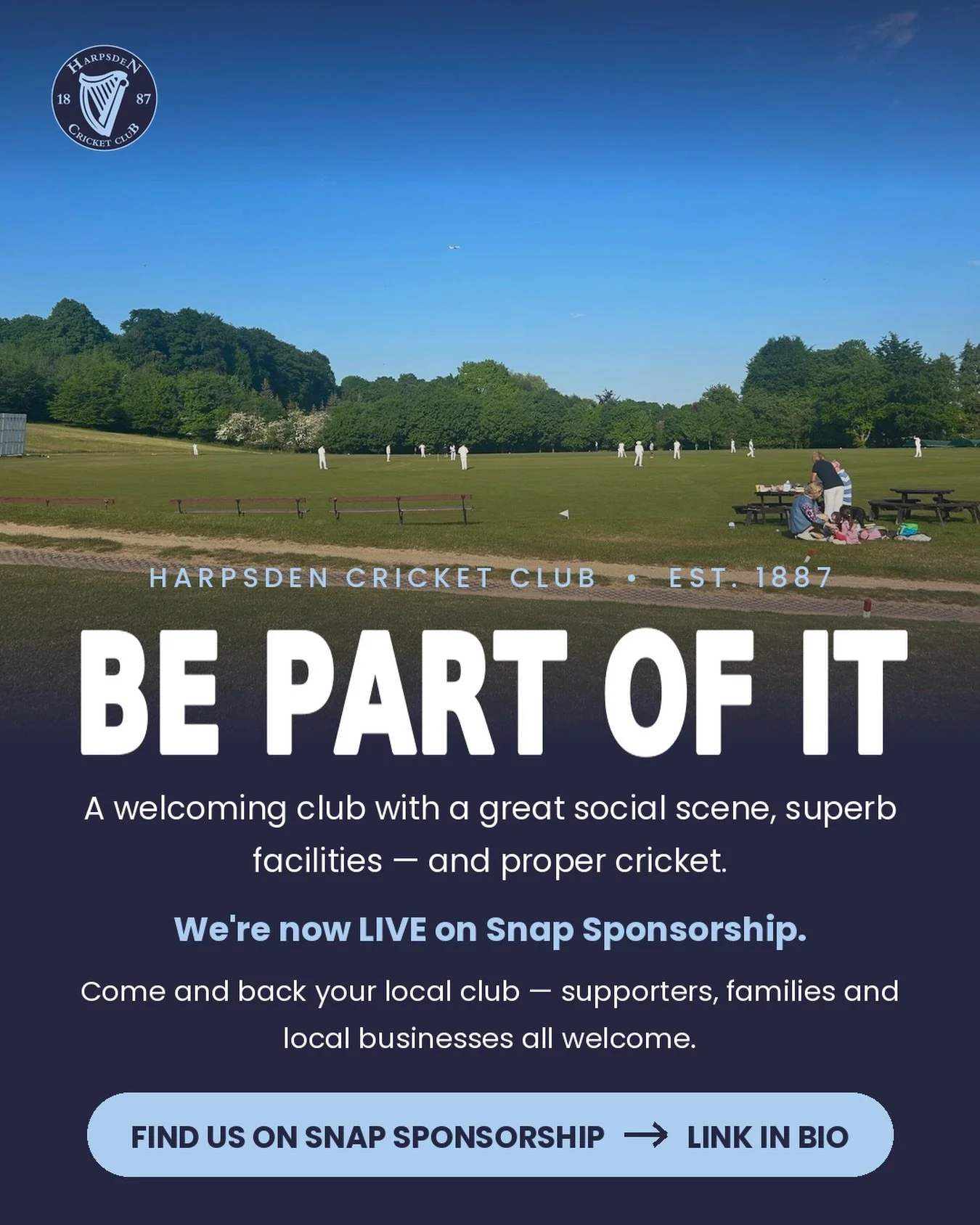 📣 Harpsden CC is now live on Snap Sponsorship!

Our club now has a live profile where supporters and local businesses can learn more about us and show their support.

Whether you&rsquo;re a member, a local business or a friend of the club, we&rsquo;