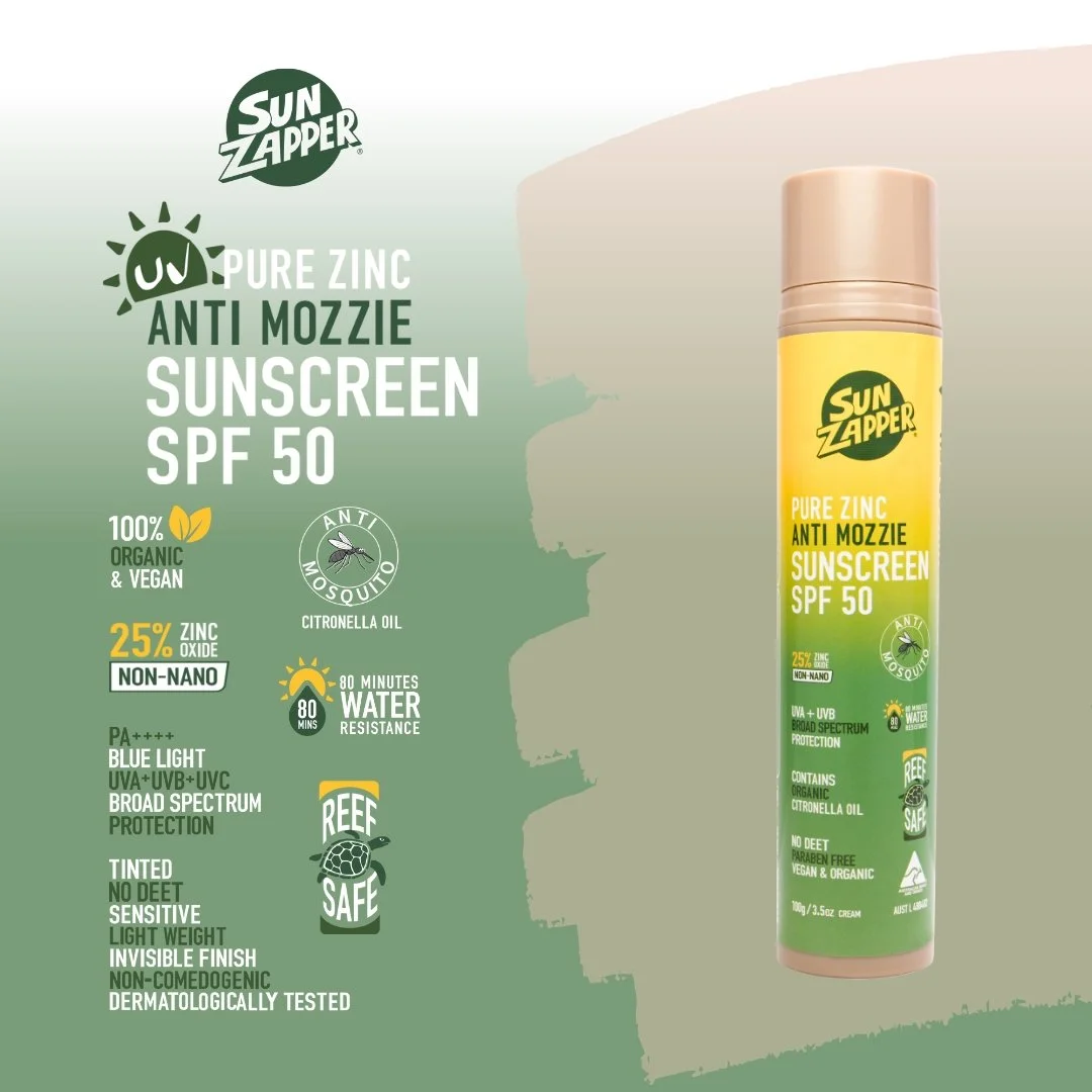 NEW - Pure Zinc Anti Mozzie Sunscreen Cream 100g SPF 50 - Air Pump Tube