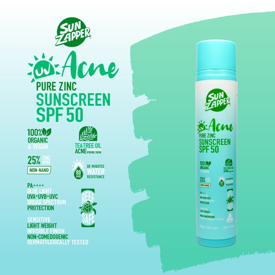 NEW - Acne Pure Zinc Sunscreen Cream 100g SPF 50