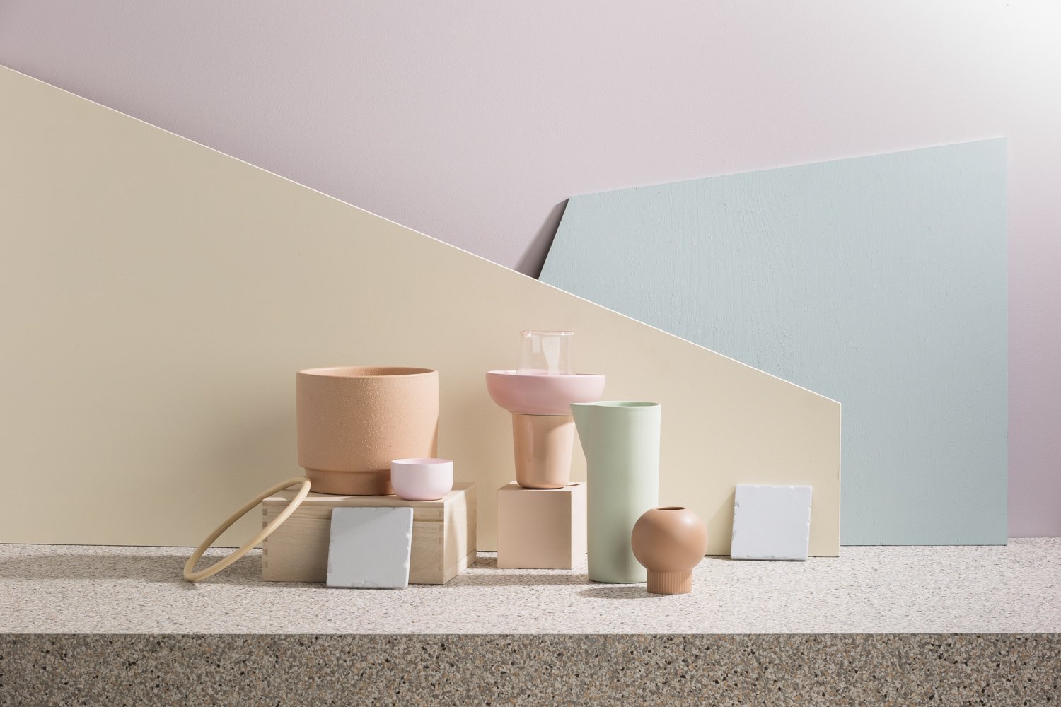 COHABITATE - Pastel colors were used to create a calm, welcoming, and warm imagery.