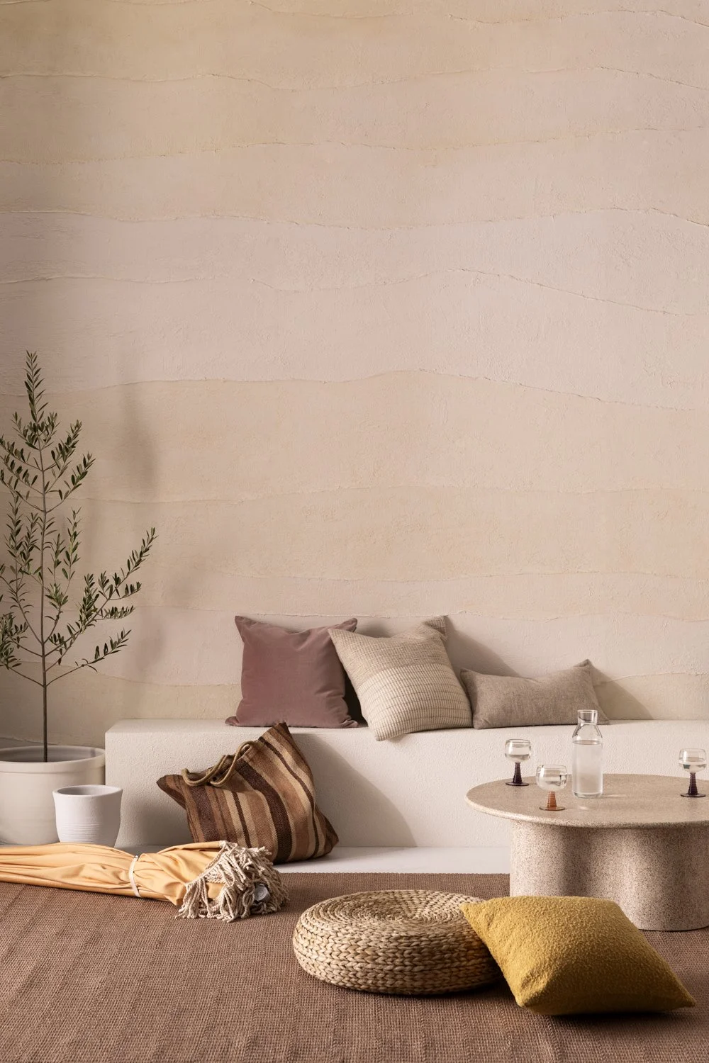 New Terrain. Created: Haymes Paint
Comforting neutrals, sun-drenched whites, and earthy terracotta hues create a holiday‑inspired ambiance.