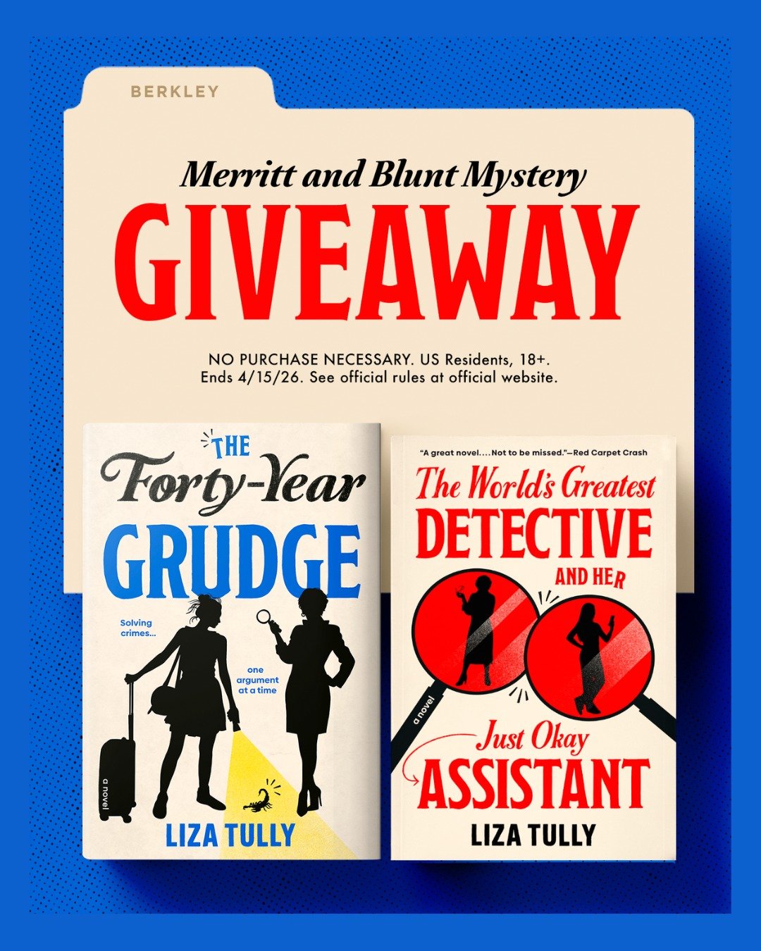 Hi friends.  From now until April 15 you can enter a publisher's sweepstakes for a chance to win BOTH Merritt &amp; Blunt mysteries!  It's easy to enter. Here's the link: https://bit.ly/3PvDyRQ.