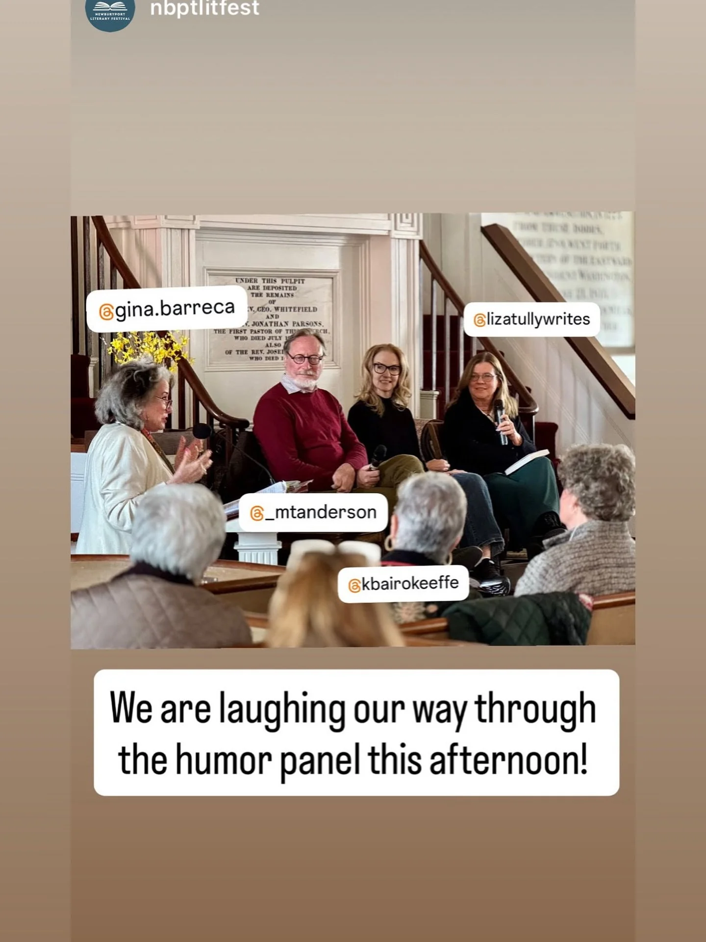 It was such fun to participate in the Newburyport Literary Festival last weekend. I&rsquo;m grateful for everyone to who came to our panel and for the organizers who put together such a wonderful event. Our panel was loads of fun. Lots of laughter as