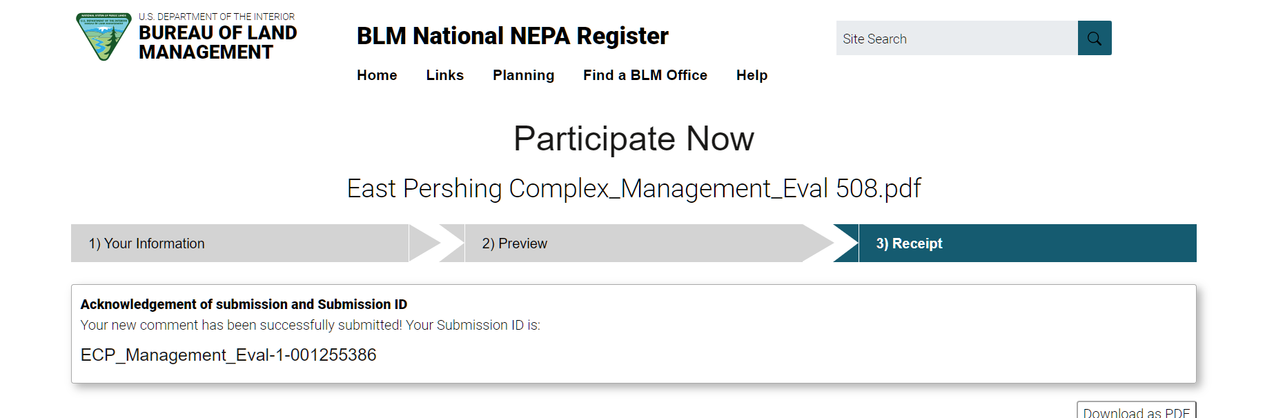 Public comment due For East Pershing Gather Plan  Due by November 1st
