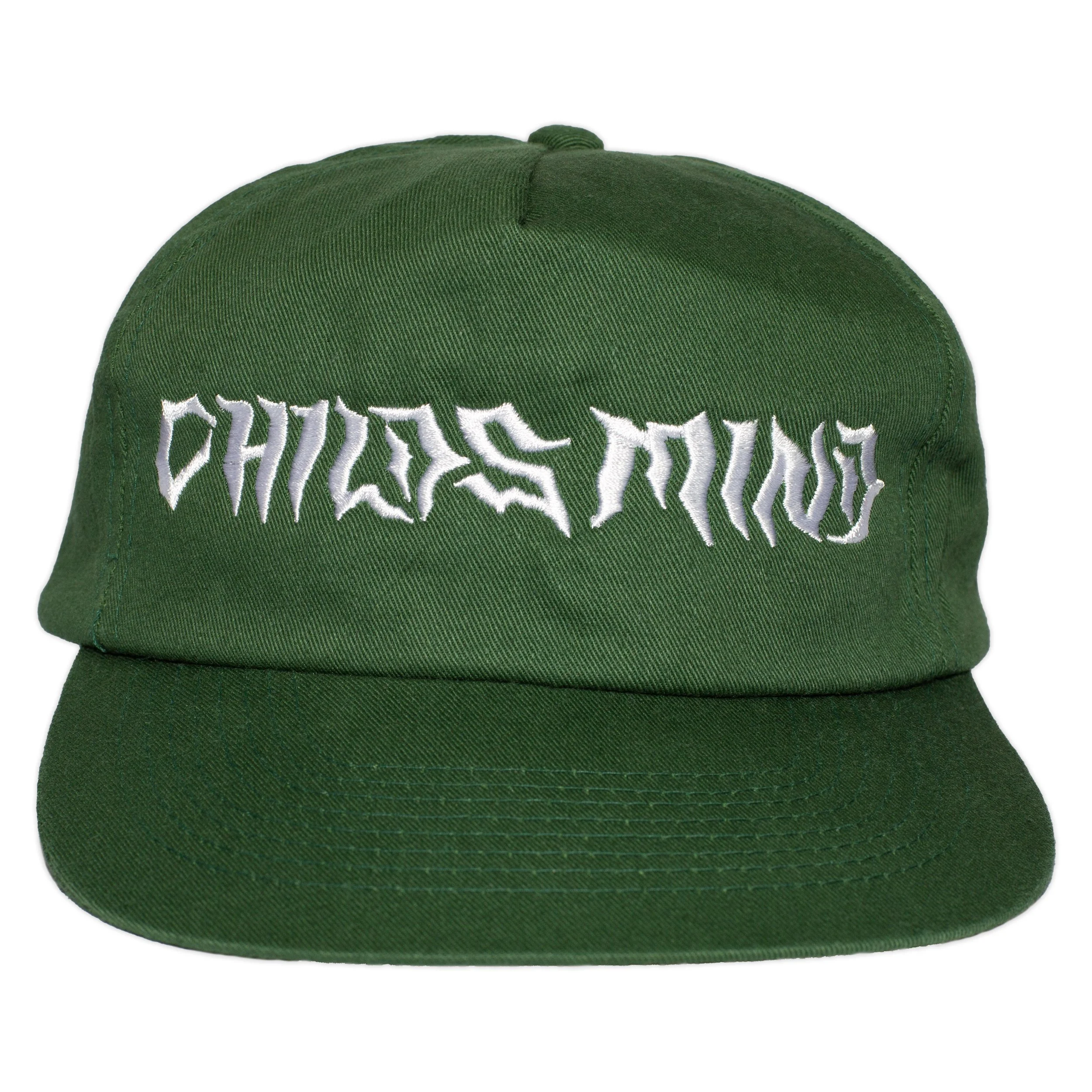 CHILDS MIND Classic Logo White on Green Beater Cap