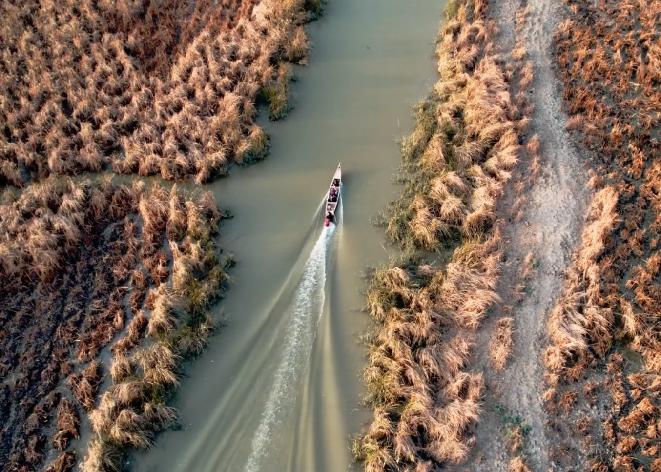 Drone shot of Marshes