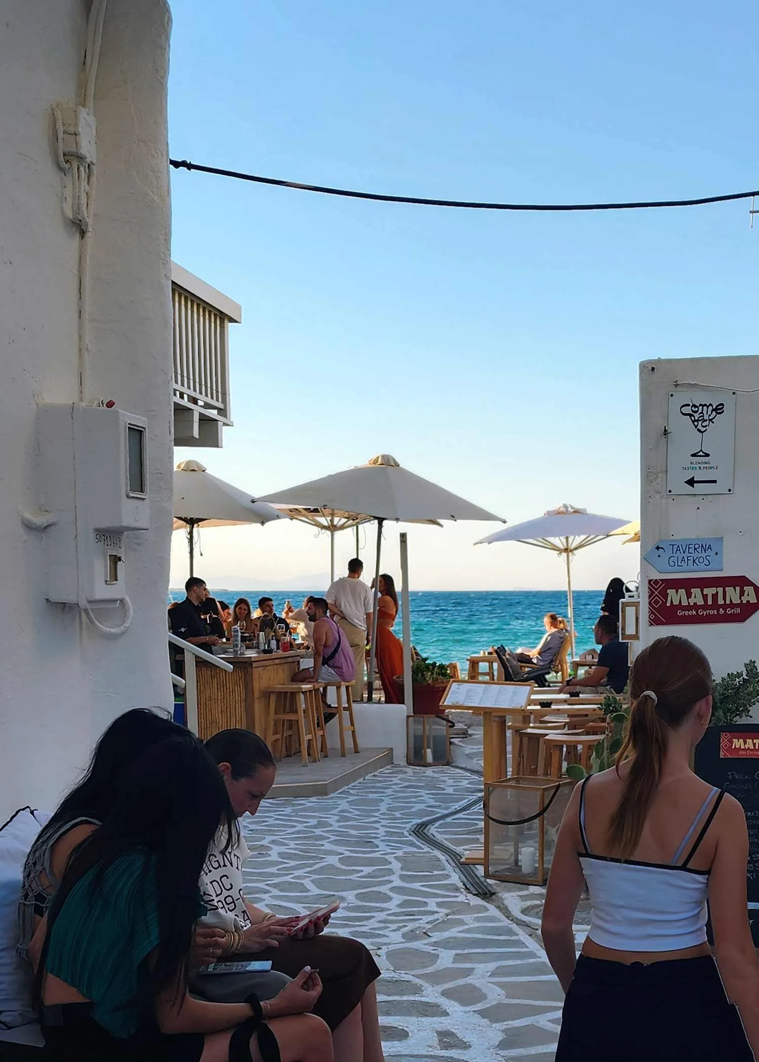 Naousa Village Walking out to the Beach Paros