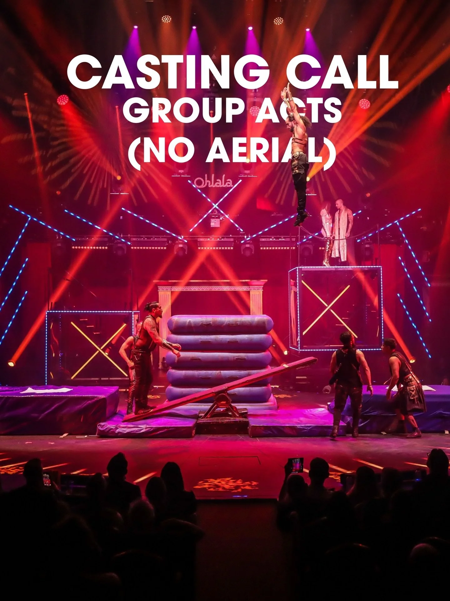The Ohlala stage is calling 💥
We&rsquo;re looking for group acts (3 or more performers) that combine strong physicality with presence and attitude. Acts that don&rsquo;t just perform, but create a mood and pull the audience into their world. No aeri