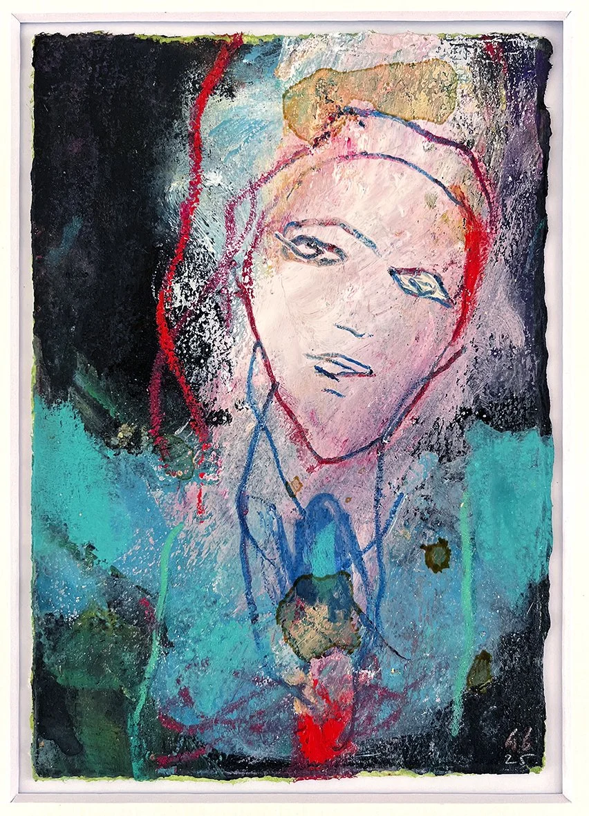 ‘Yield’
2025 . 16.5 x 11.5cm . mixed medium on etching paper . mounted, not framed. £200