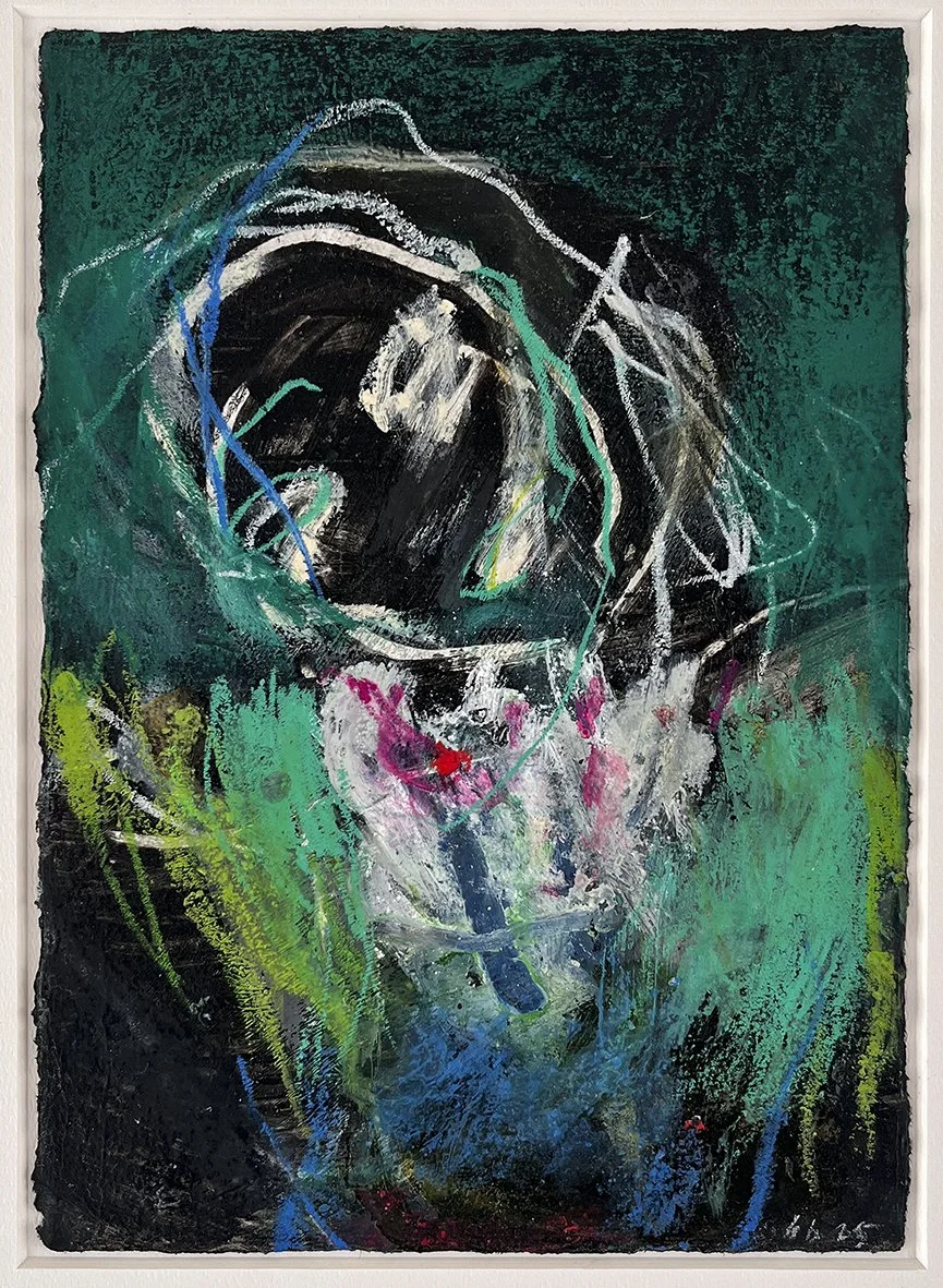 ‘Sprite’
2025 . 21 x 15cm . Mixed medium on etching paper . mounted, not framed.
£200