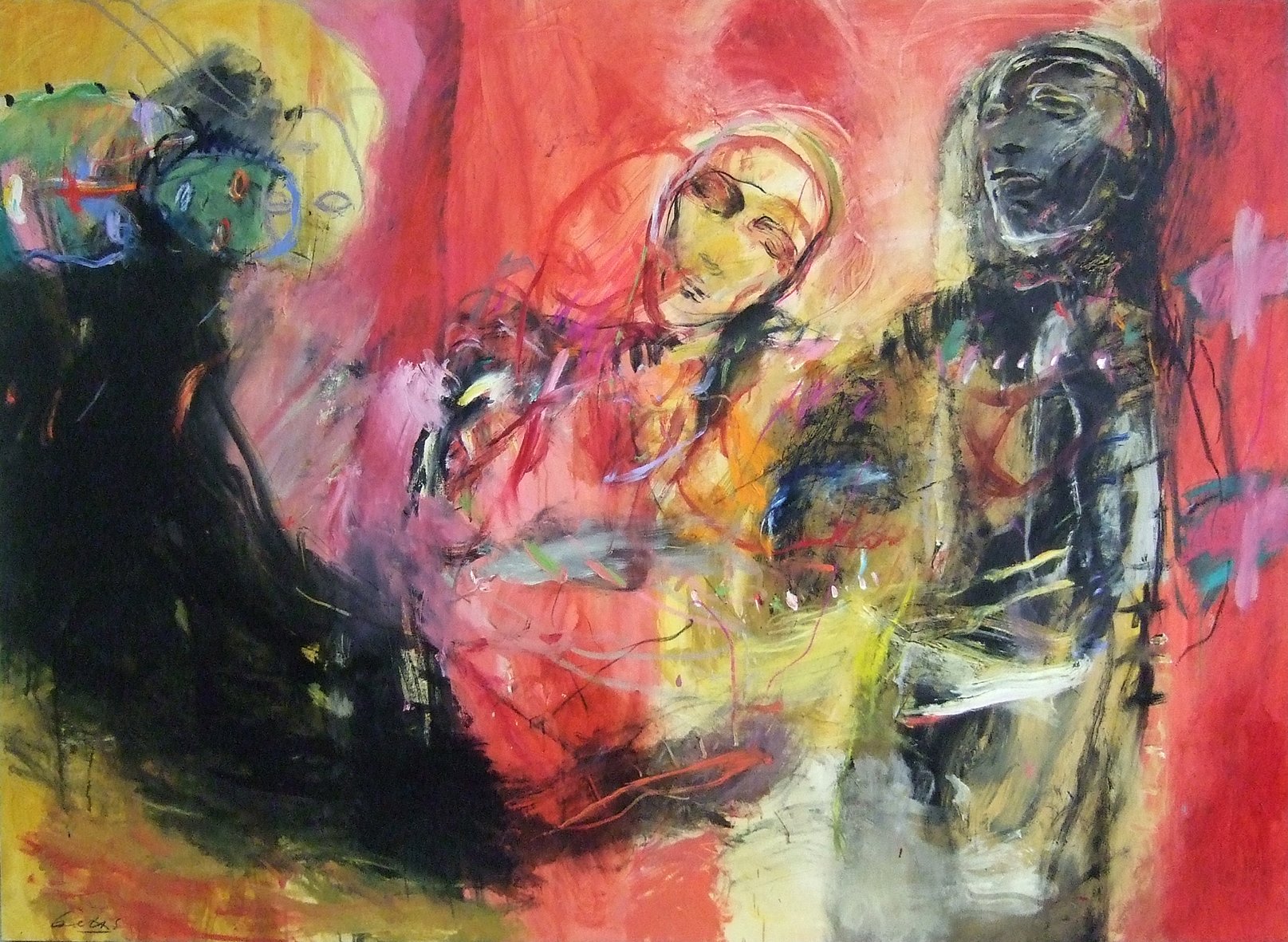 Shadow me . 2010 . 153 x 213cm . oil, charcoal on canvas
