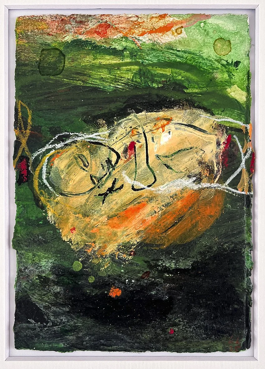 ‘Moss’
2025 . 16.5 x 12cm . Mixed medium on etching paper . mounted, not framed.
£200