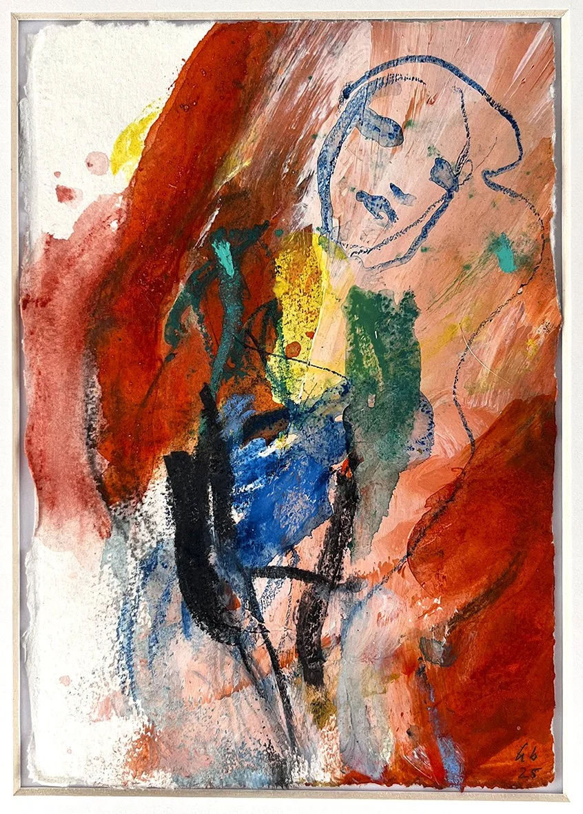 ‘Beckon’
2025 . 17 x 12cm . Mixed medium on etching paper . mounted, not framed.
£200