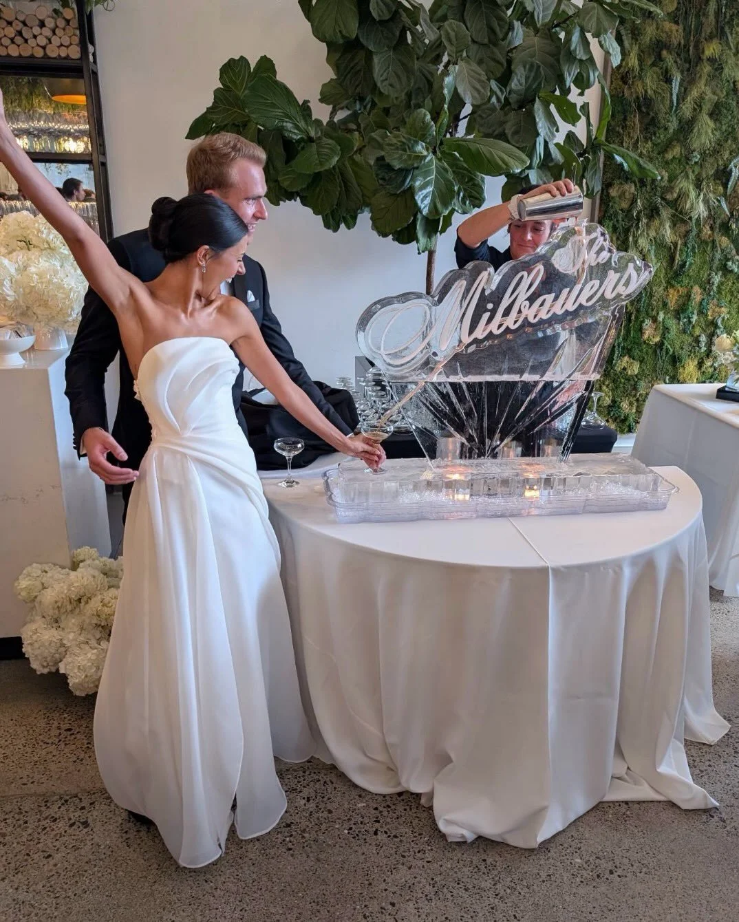 Espresso Martini ice luge - perfectly caffeinated, flawlessly chilled, and poured to perfection! 
.
.
#mnbride #eventbartender #signaturecocktails #espressomartini