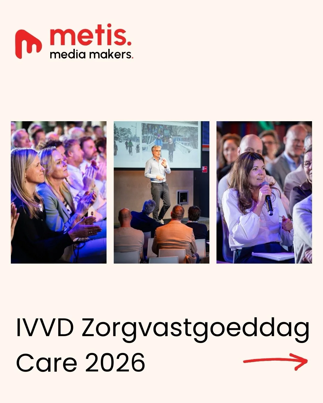 Vorige maand mocht @daangraph namens Metis de Zorgvastgoeddag Care 2026 van IVVD - Kennisplatform Maatschappelijk Vastgoed vastleggen. @ivvd_nl 

Een dag vol inspiratie, frisse inzichten en waardevolle ontmoetingen. 
De laatste ontwikkelingen binnen 