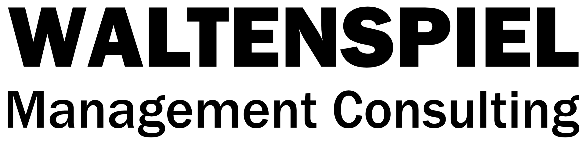 Logo with the text 'WALTENSPIEL Management Consulting' in black font on a white background.
