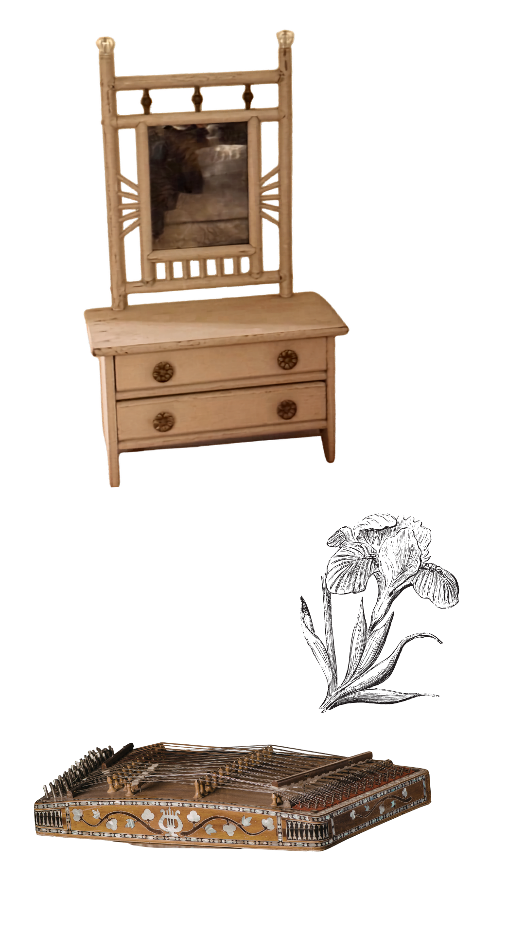 Vintage boudoir, vintage botanical, vintage and heirloom items