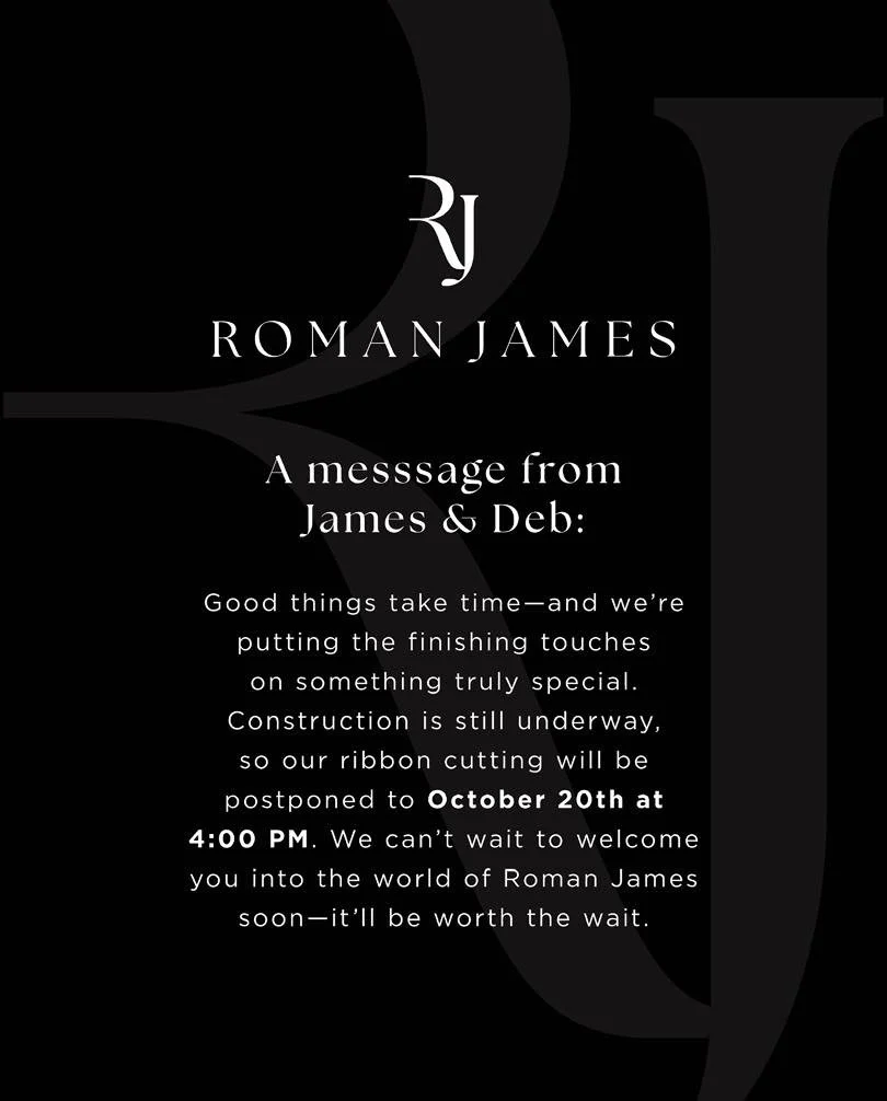 The wait just got a little longer&hellip;but so did the anticipation.
Join us October 20th at 4 PM for our official ribbon cutting!

#romanjames #AdaMichigan #discoverada #loveyourlocal #adavillage #ribboncutting #comingsoon2025 #ComingSoon
