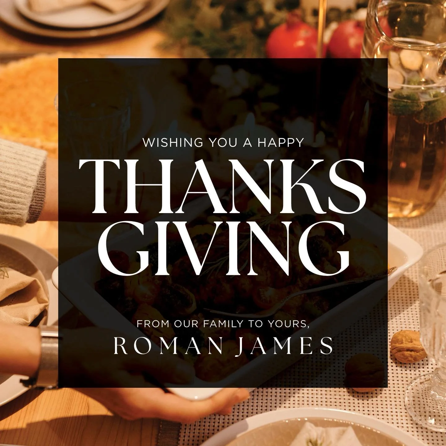 Happy Thanksgiving from the Roman James family to yours. 🧡 We&rsquo;re taking the day off to celebrate with loved ones, and will reopen tomorrow.

#romanjames #AdaMichigan #discoverada #loveyourlocal #adavillage #thanksgiving #Thanksgiving #grateful