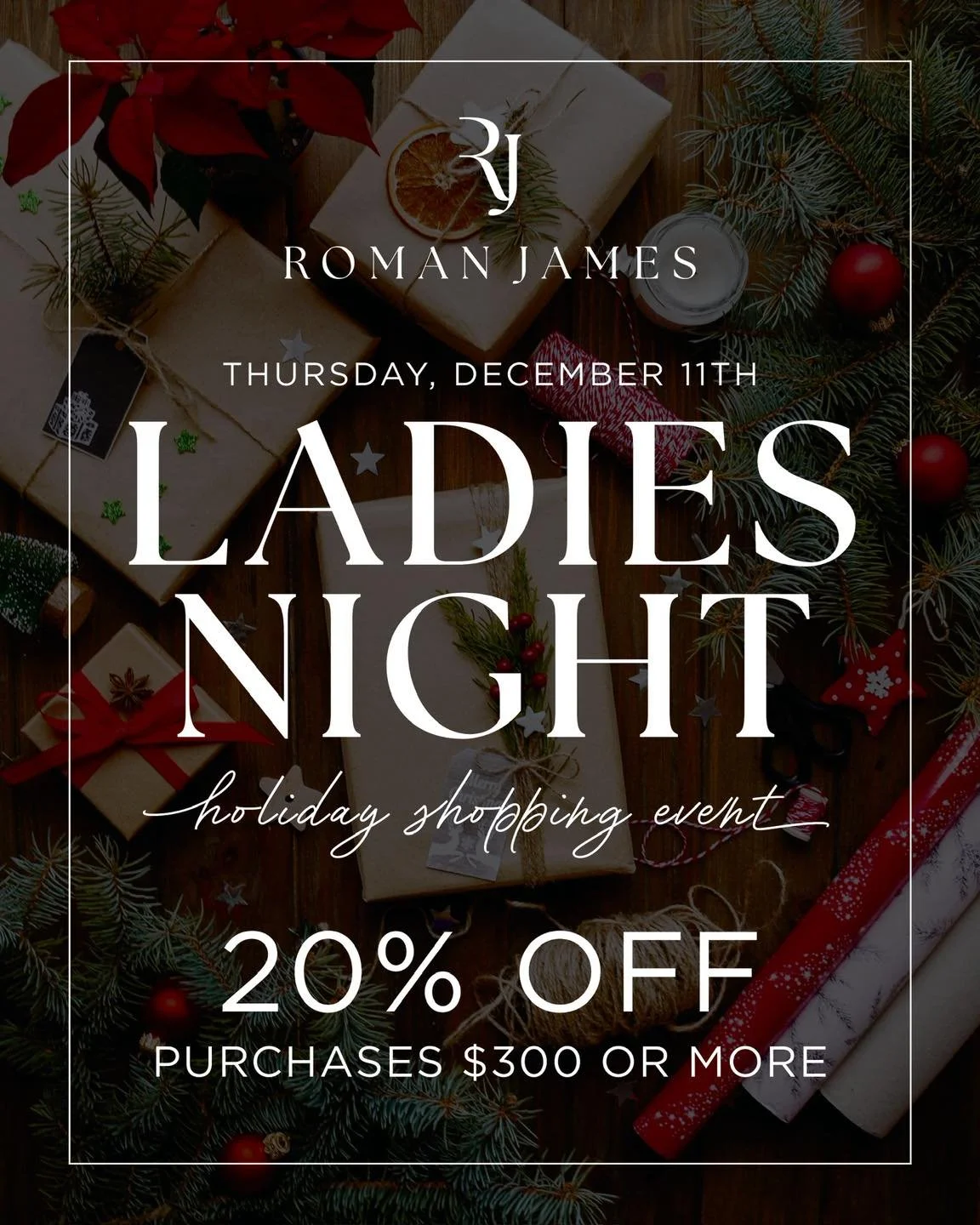 Ladies&rsquo; Night out? Don&rsquo;t forget the guys! Swing by Thursday, Dec. 11th for 20% off purchases $300 or more! Stop in to find gifts he&rsquo;ll love!

#mensfashion #romanjames #AdaMichigan #discoverada #ShopLocal #loveyourlocal #adavillage #