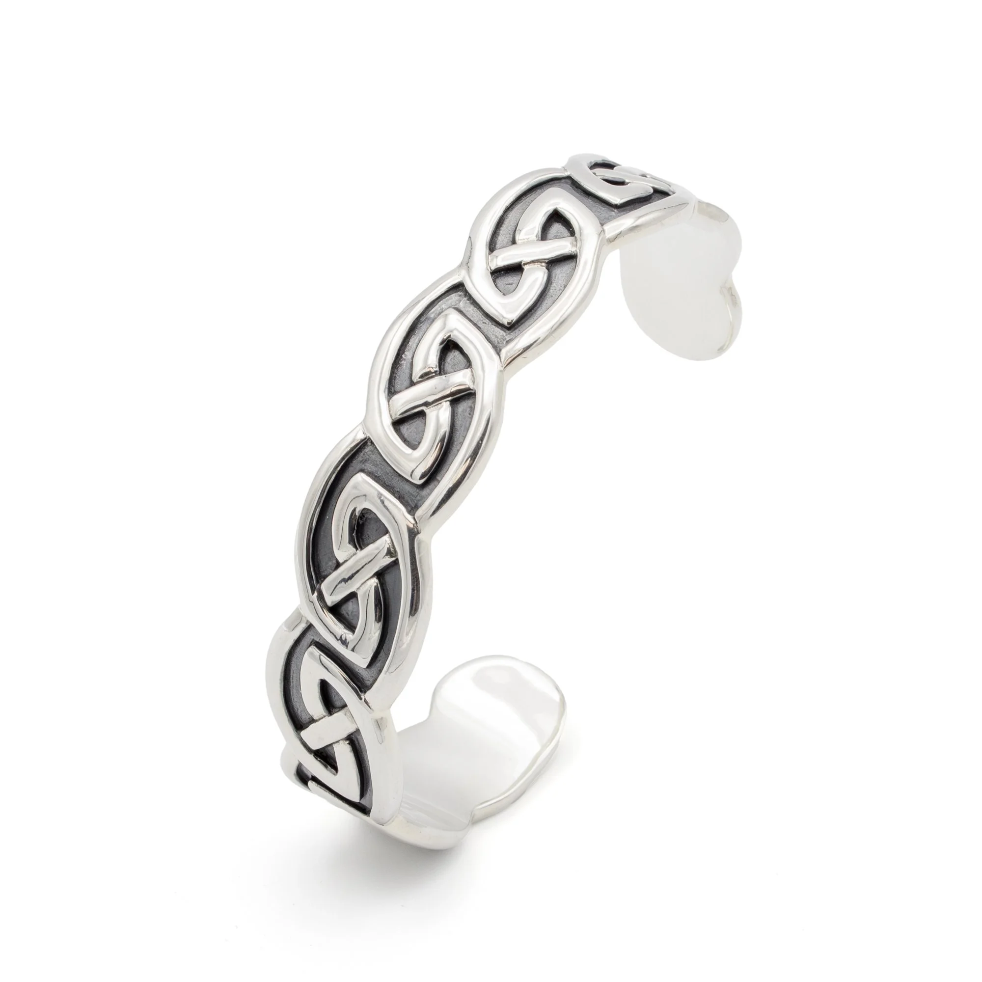 Sterling Silver Celtic Knot Open Ended Bangle Bracelet.jpg