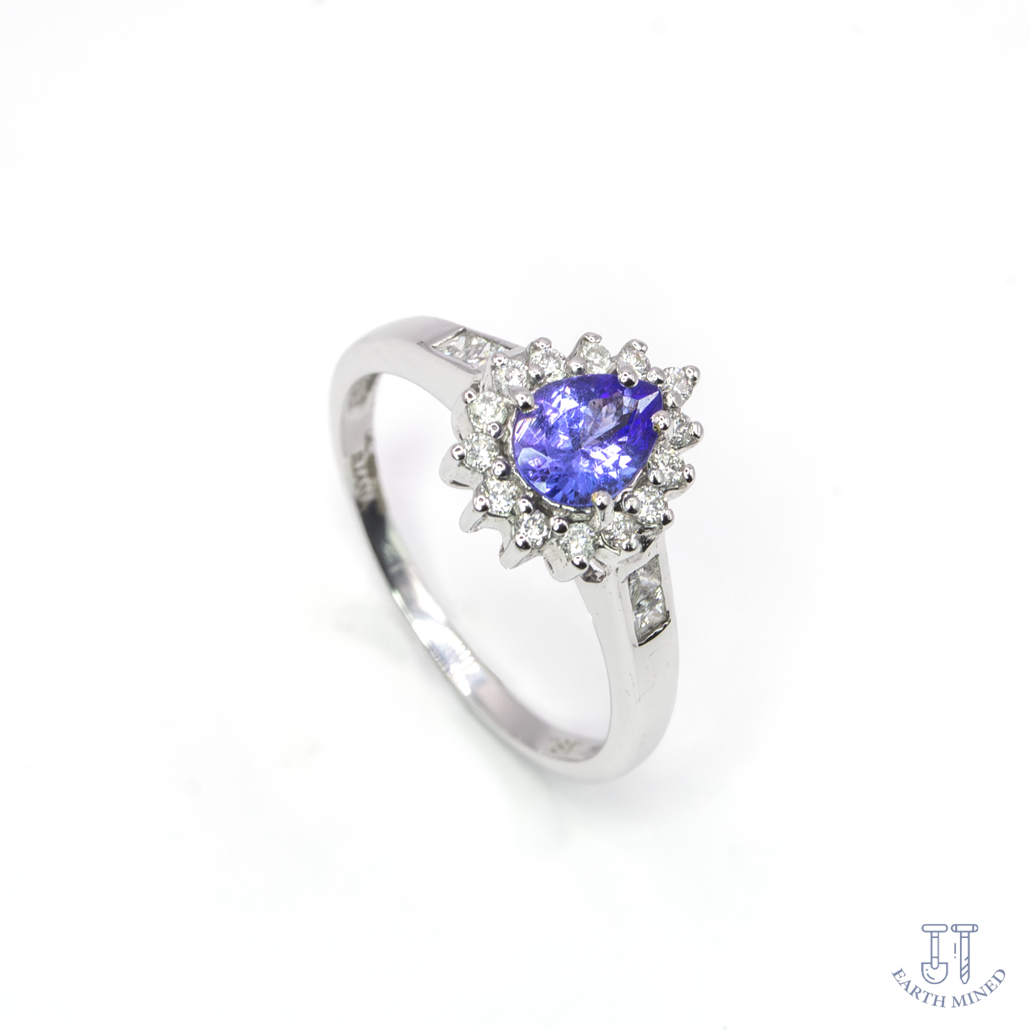 Iliana 18K White Gold Tanzanite & Diamond Halo Ring