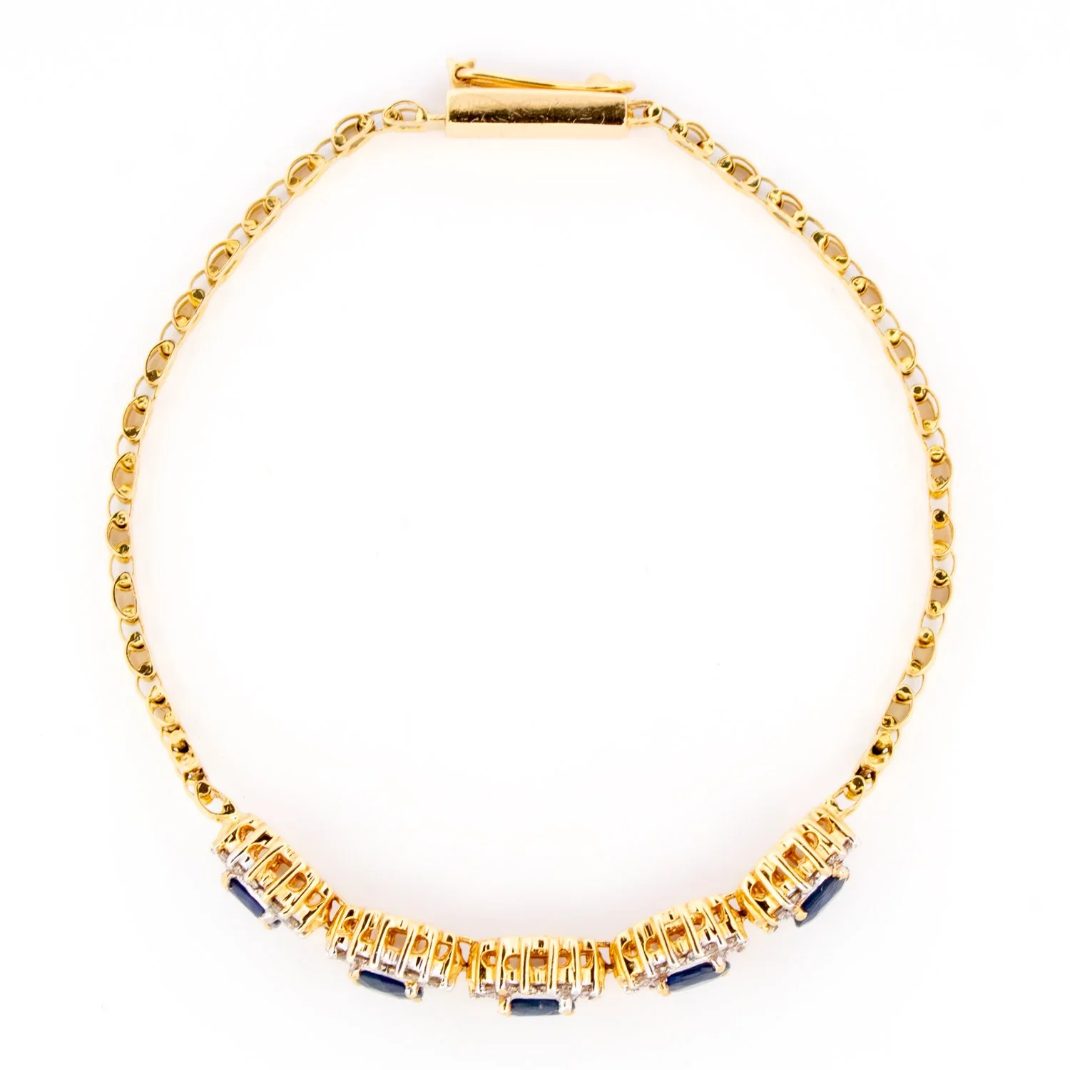 Sapphire & Diamond Oval Halo Bracelet Jacksons Jewellers.jpg