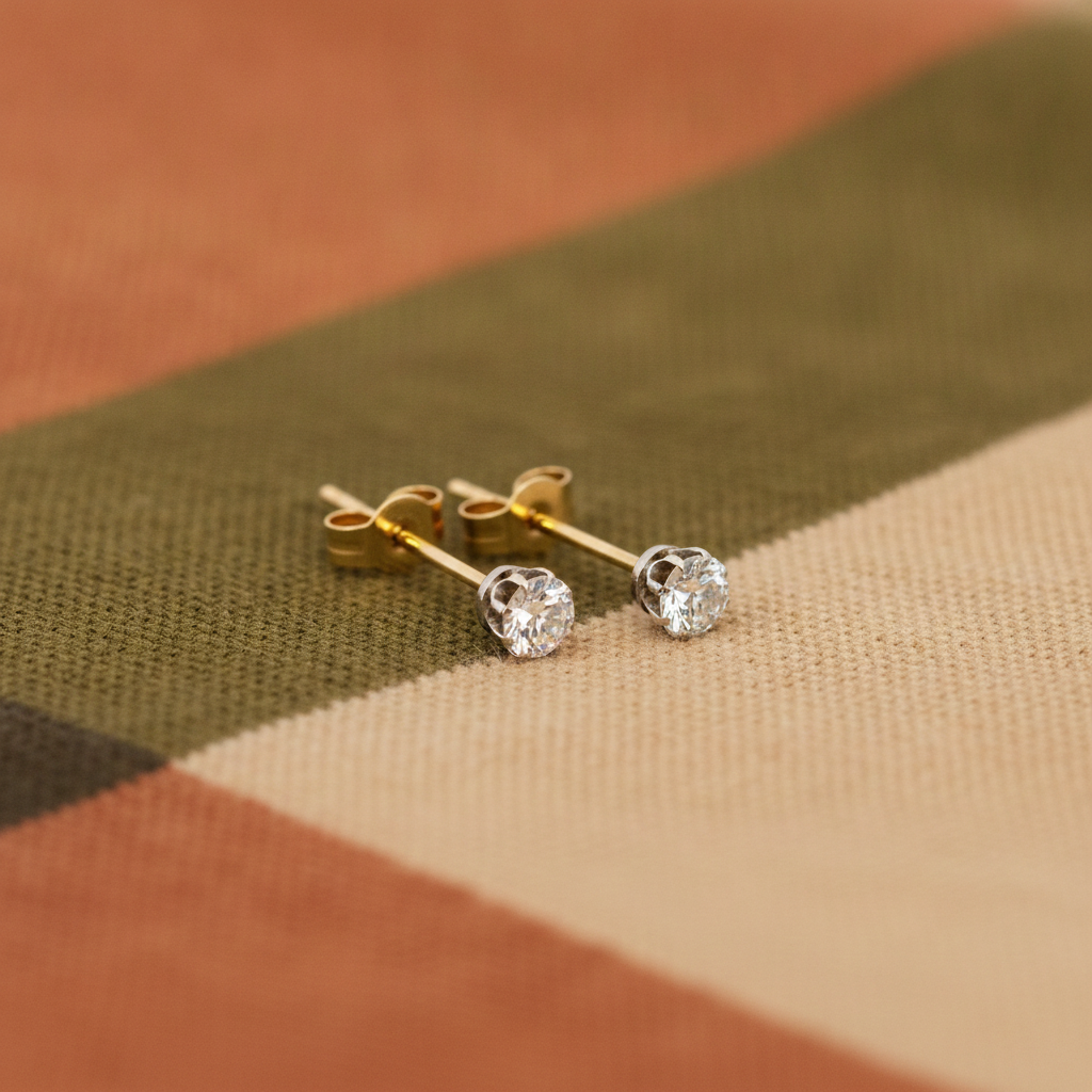 Gold Vintage Diamond Stud Earrings.png