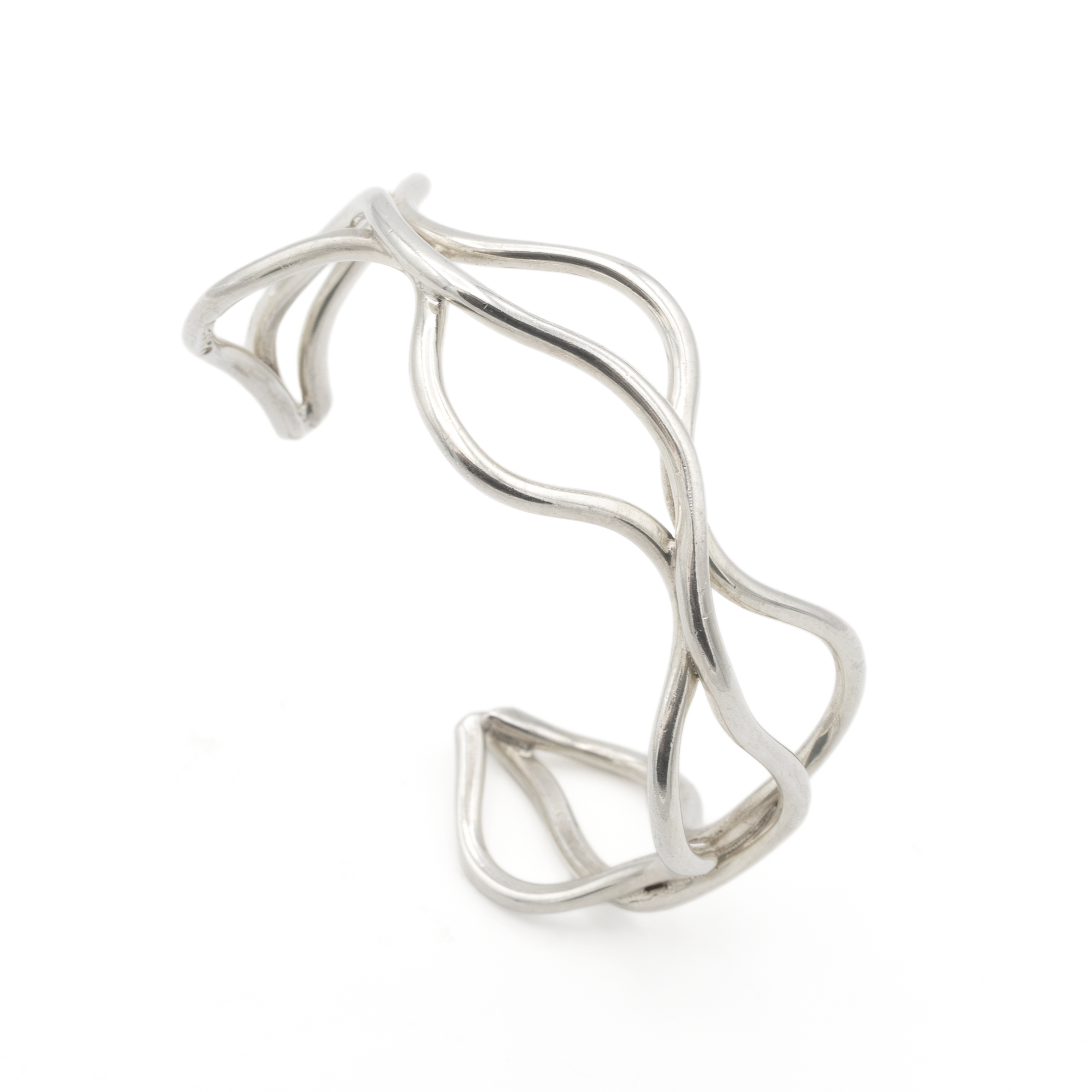 Sterling Silver Wave Wire Open Cuff Bracelet.png