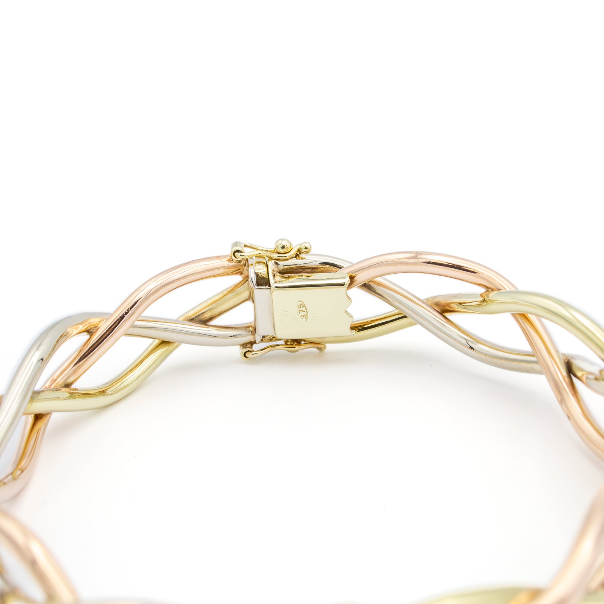 375 Tri-Colour Gold Woven Hinged Bangle.jpg