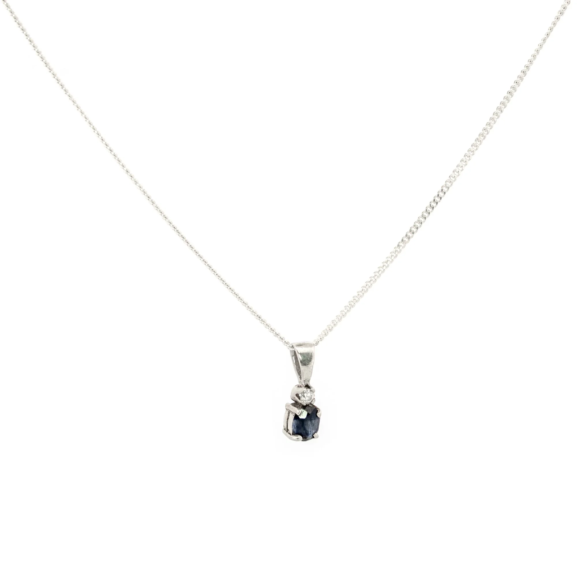 Deep Sea Blue Jadeite Necklace in Sterling Silver.jpg