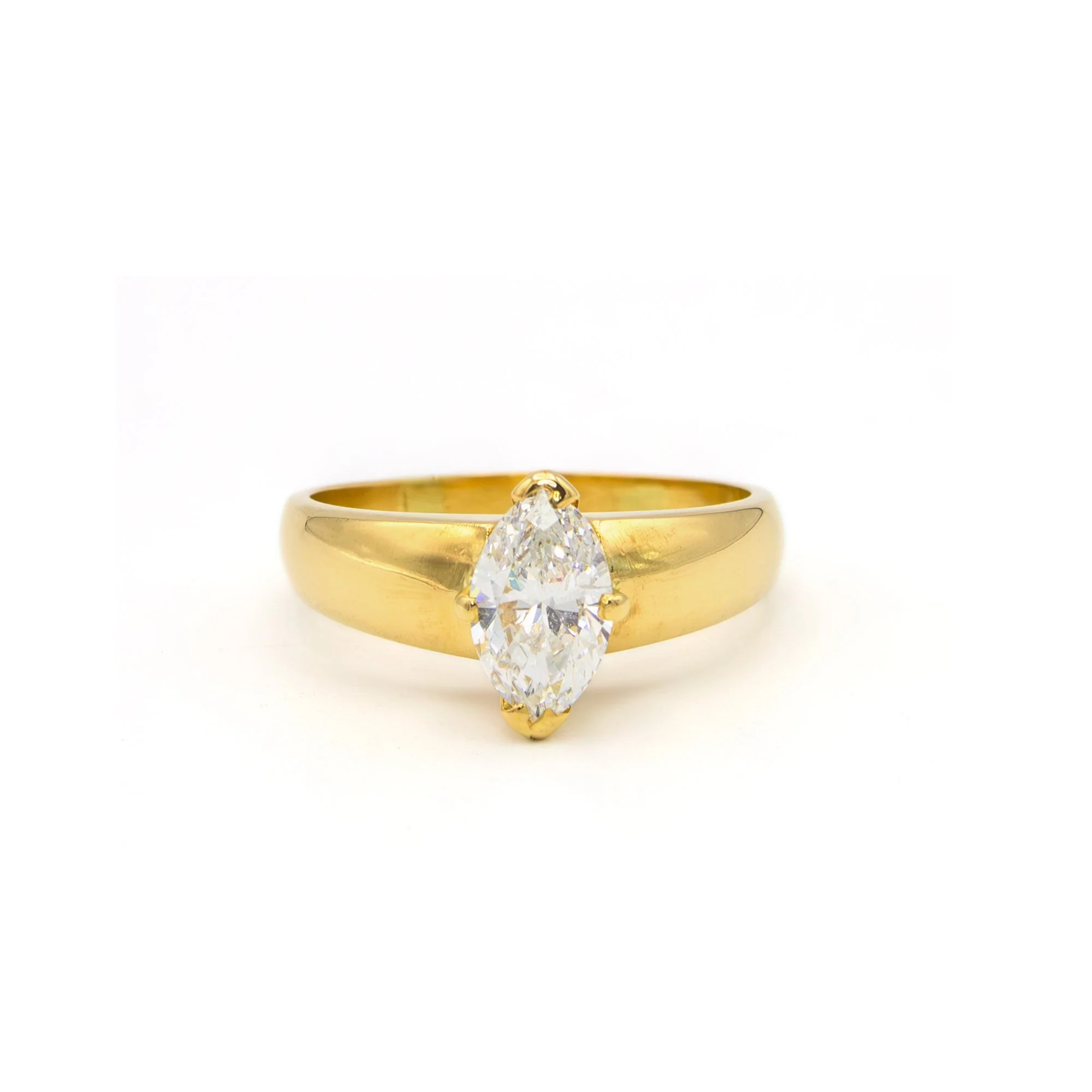 Gold Marquise-Cut-Natural-Diamond-Solitaire-Ring Jacksons Jewellers.jpg