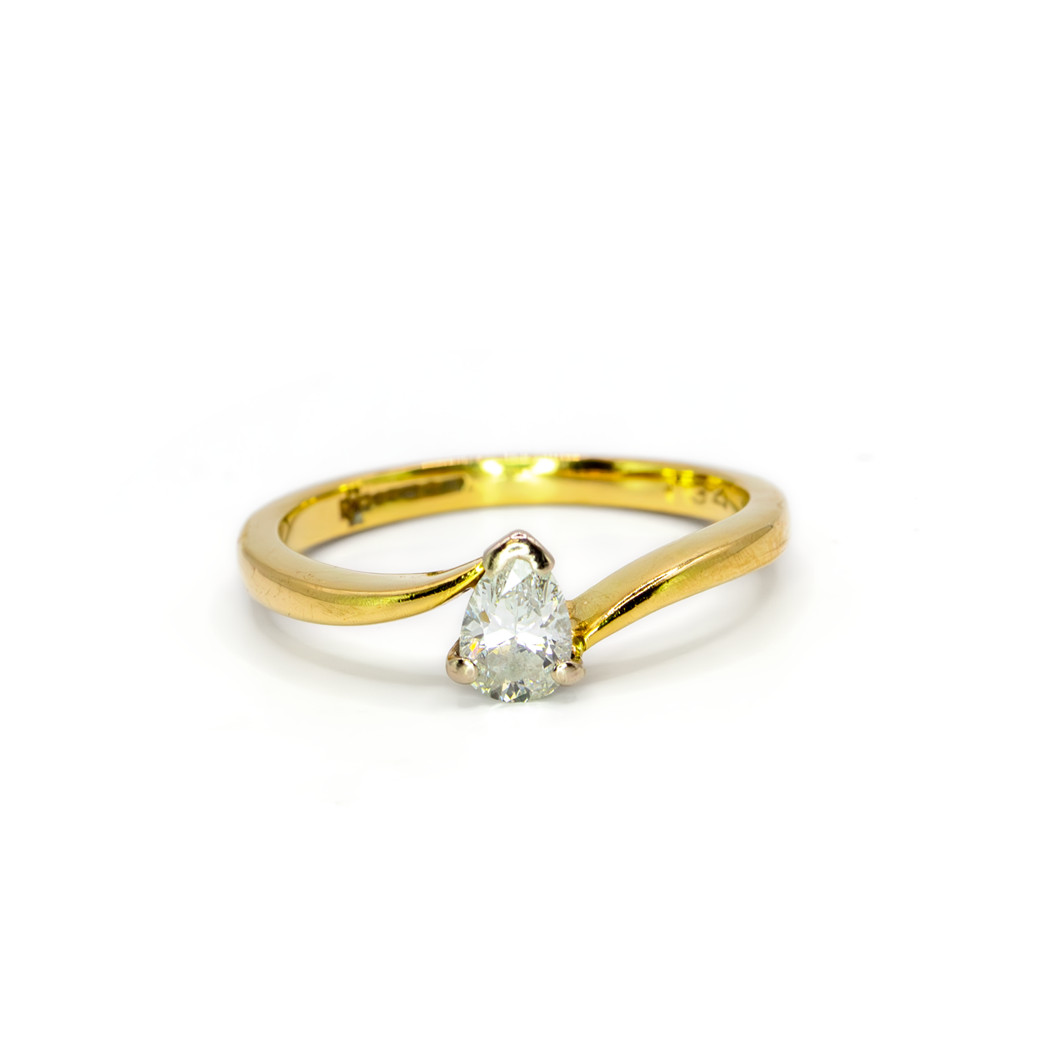 Pear Cut Diamond Wave Solitaire Ring Jacksons Jewellers 1.png