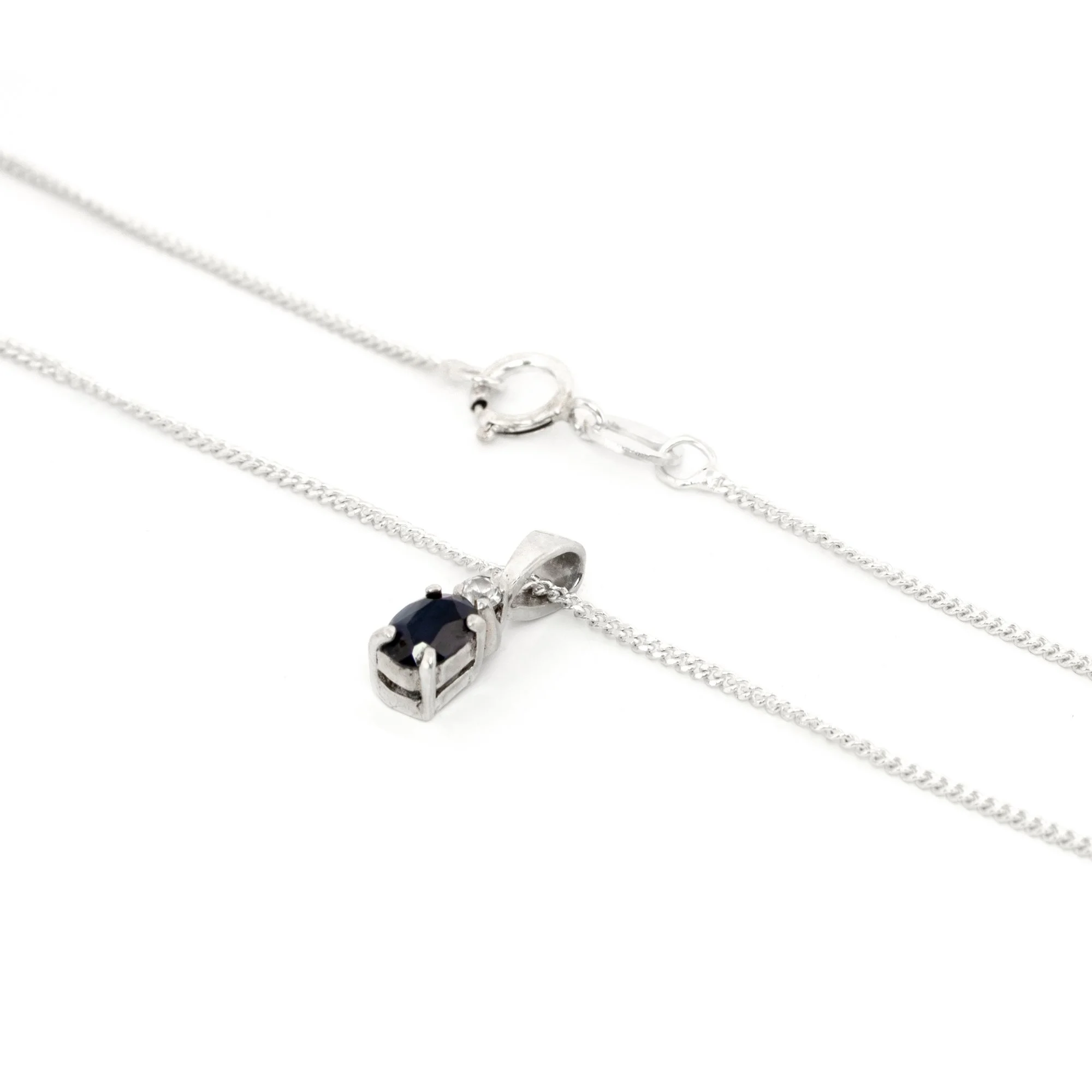 Deep Sea Blue Jadeite Pendant Silver Necklace.jpg