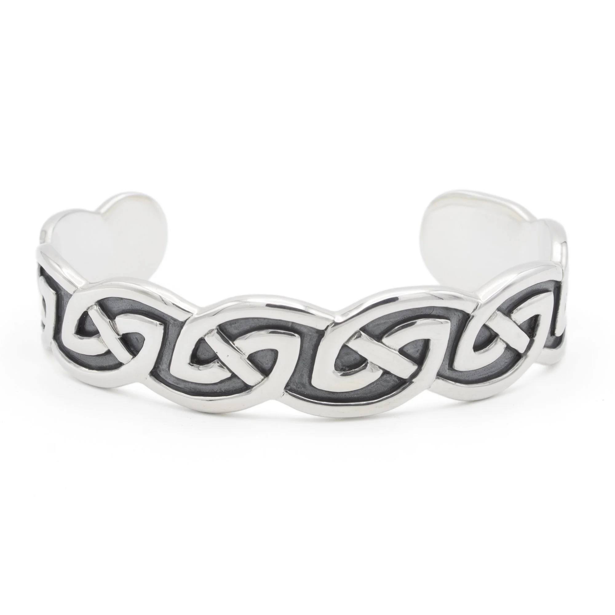 Silver Celtic Knot Open Ended Ladies Bangle Bracelet.jpg