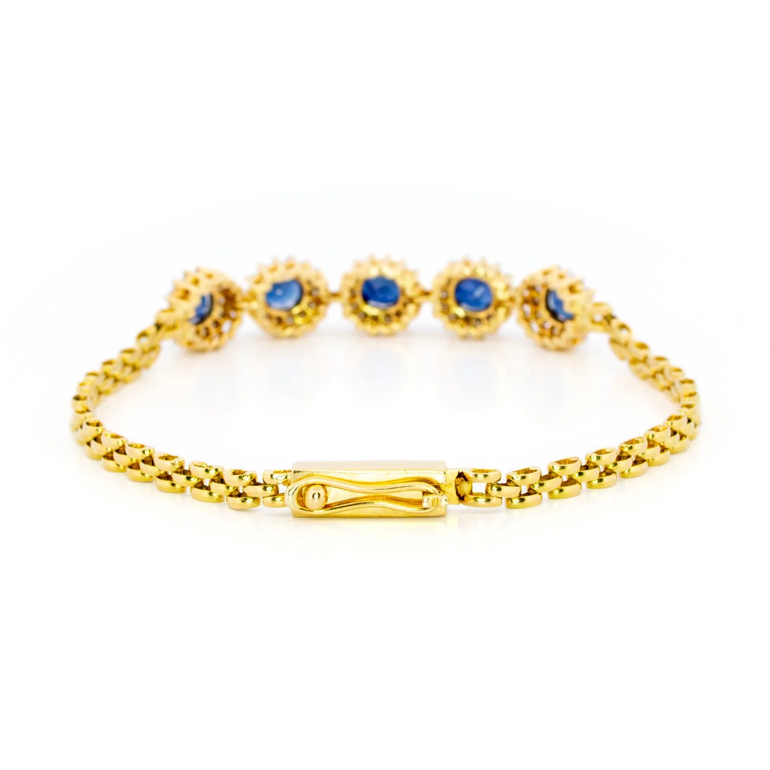 Gold Sapphire Diamond Oval Halo Bracelet.jpg