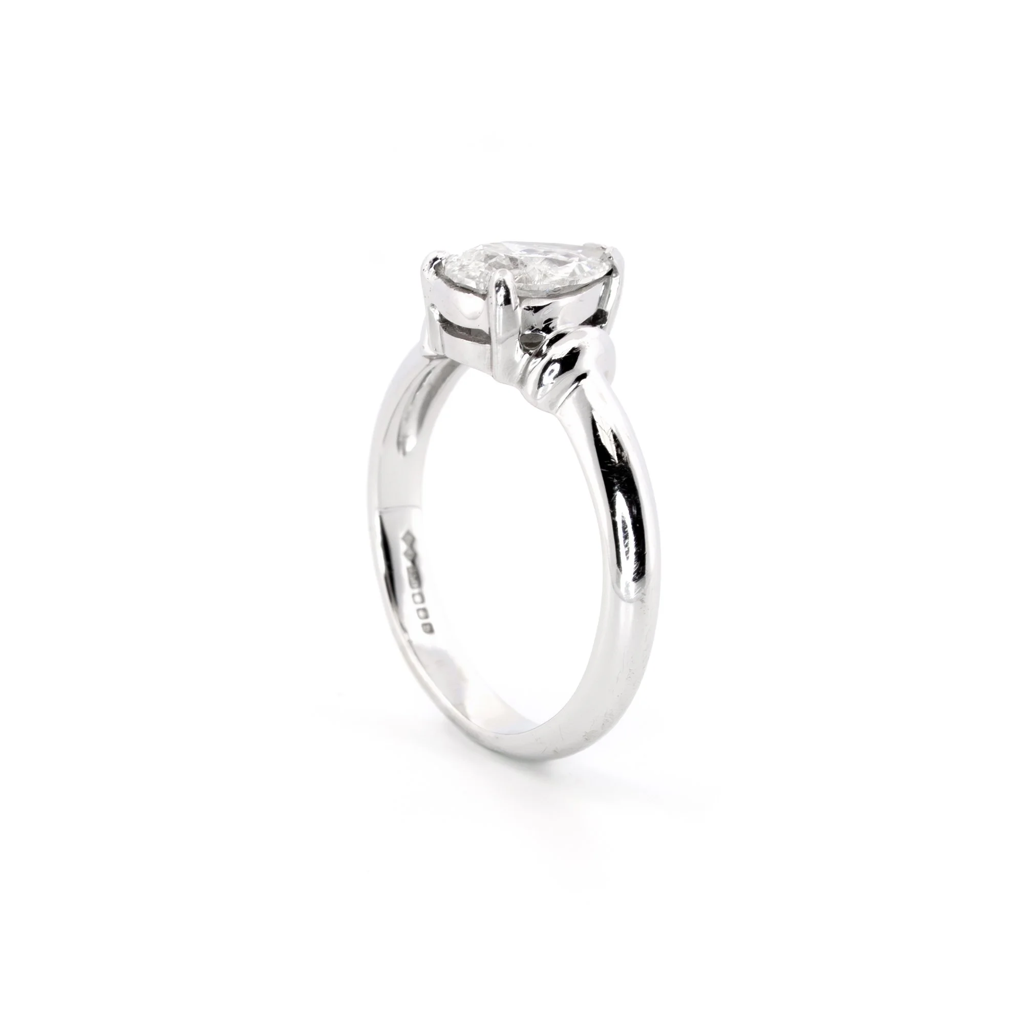 Pear Cut Diamond Solitaire Ring in 18K White Gold.jpg