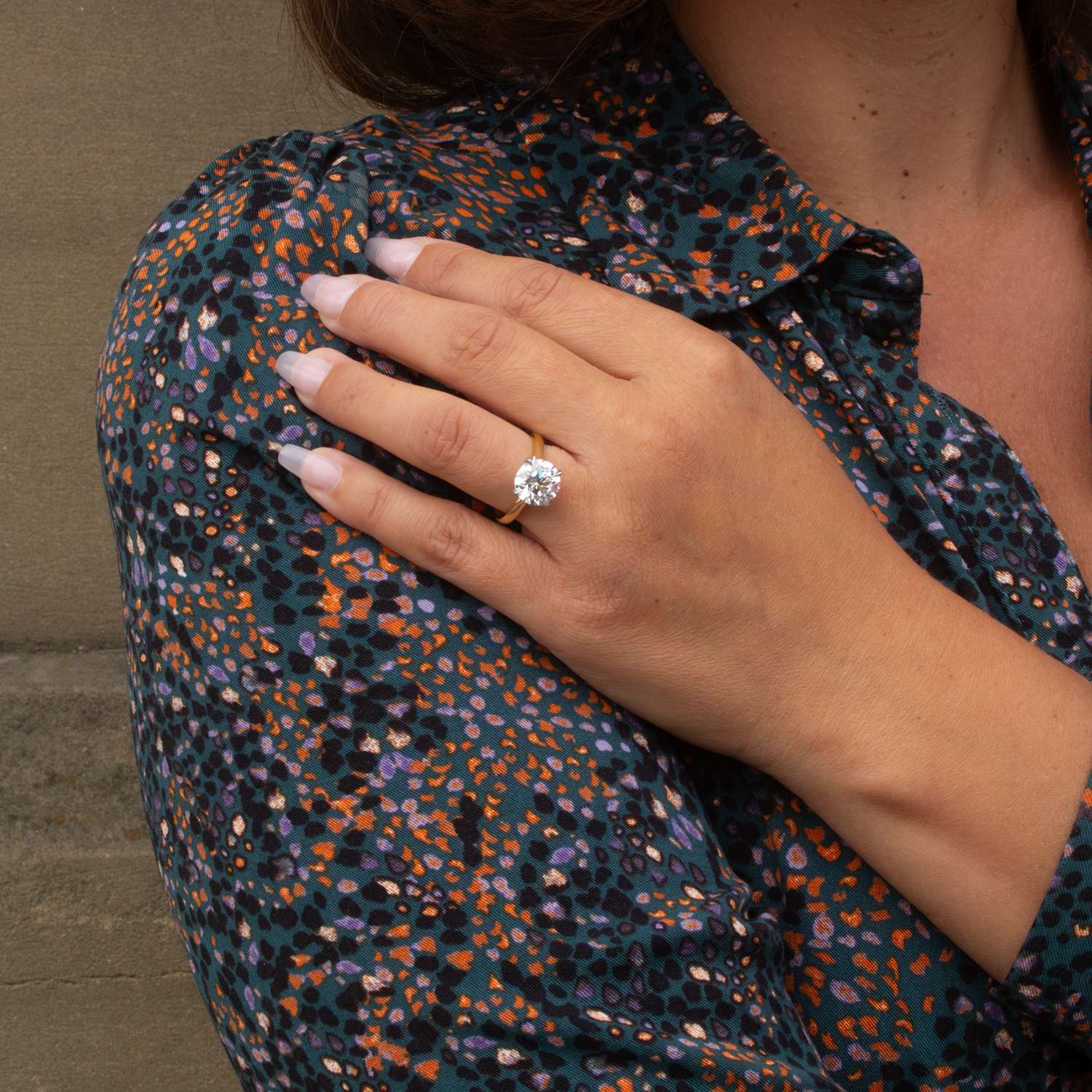 Round Cut Solitaire Yellow Gold Lab Grown Diamond Ring (Copy)