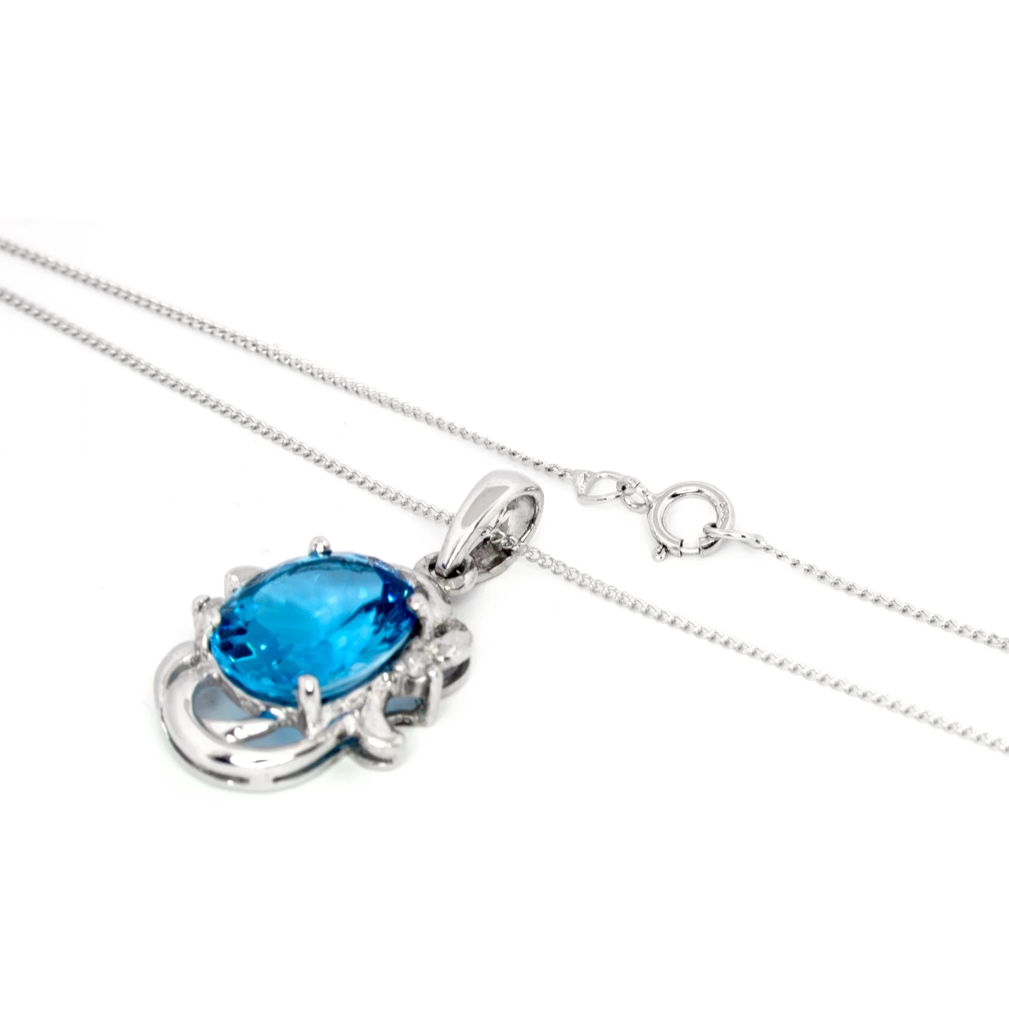 Blue Topaz & Diamond Pendant Necklace Jacksons Jewellers 2.jpg