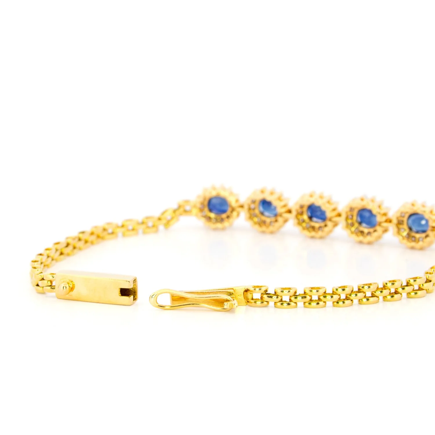 Gold Sapphire Diamond Halo Bracelet.jpg