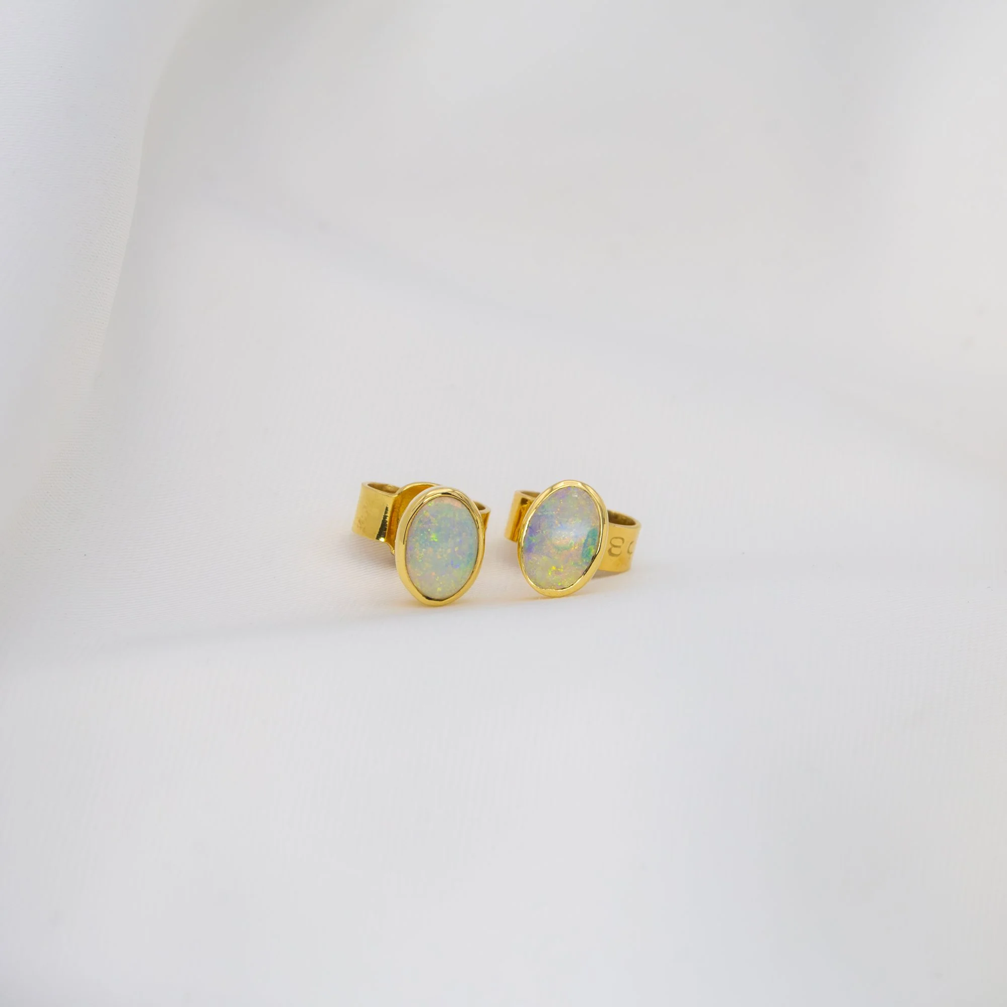 Gold Oval Opal Stud Earrings Jacksons Jewellers 1.jpg