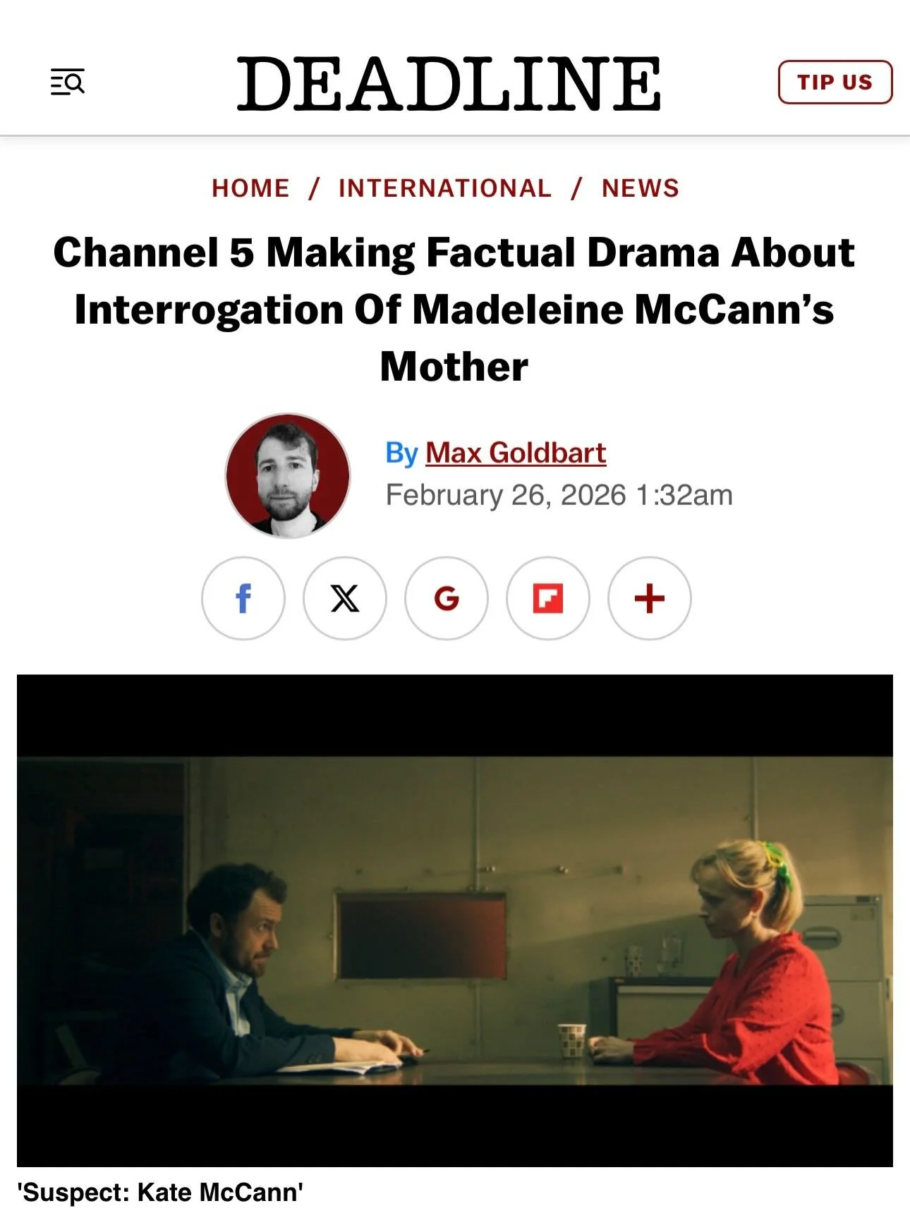 Announced today, our fabulous Laura Bayston @laurabayston1 will star as Kate McCann in factual drama Suspect. Produced by Orchard Studios for Channel 5 @channel5_tv #orchardstudiosuk #truecrimedrama @deadline @hellomag #britishactors