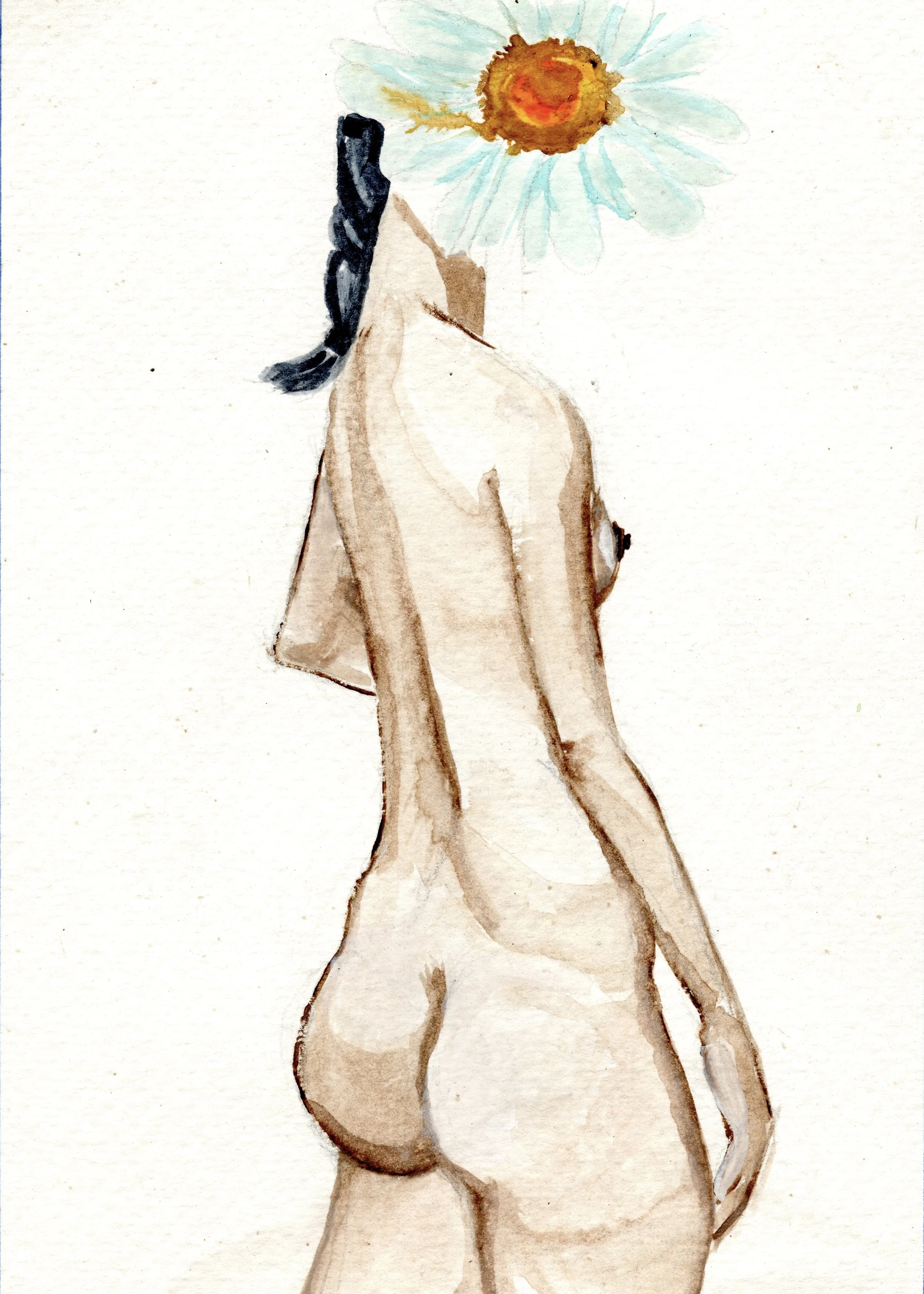 lady bloom in watercolor 