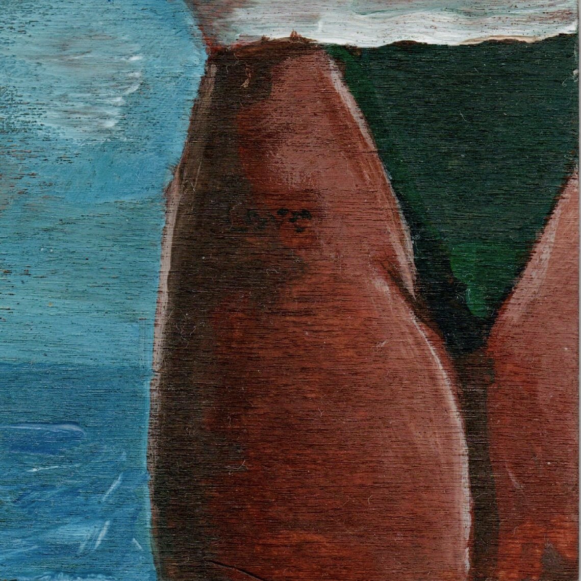 In green bottom bikini