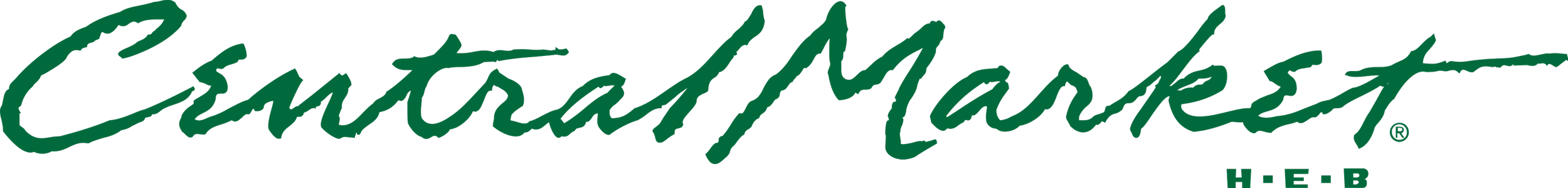Central Market logo in green cursive font with 'H-E-B' below it.