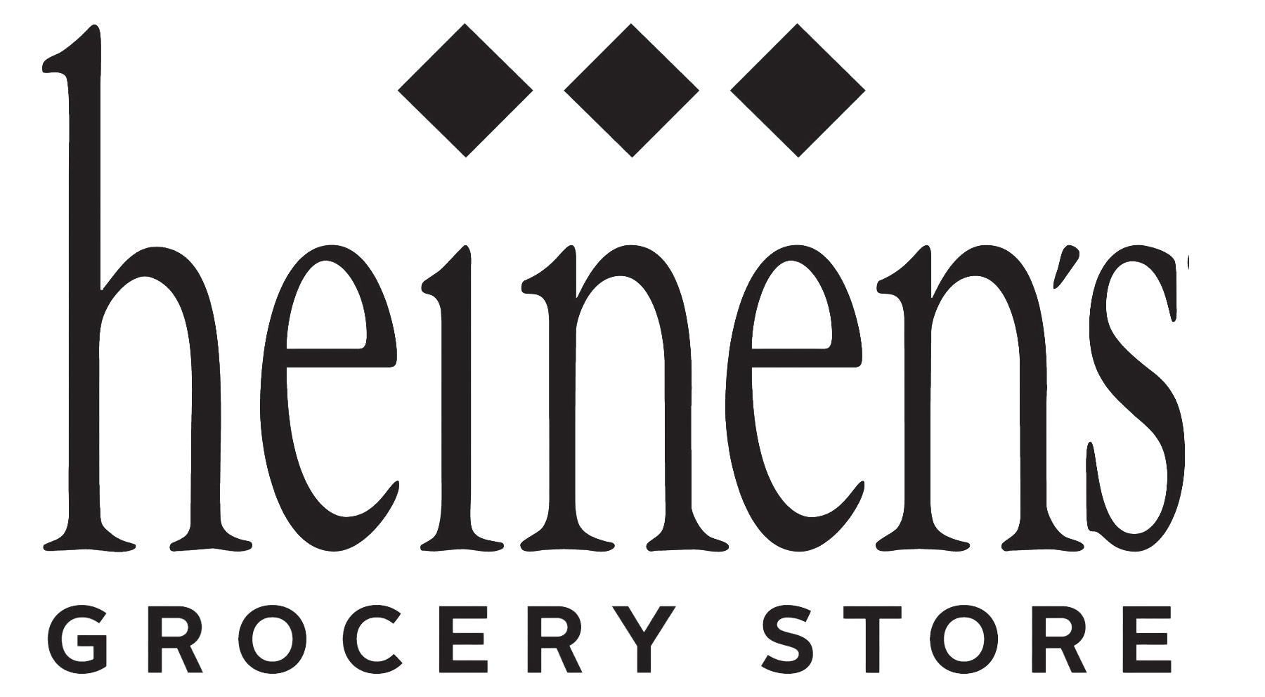 Heimer's Grocery Store logo with three diamonds above the store name.