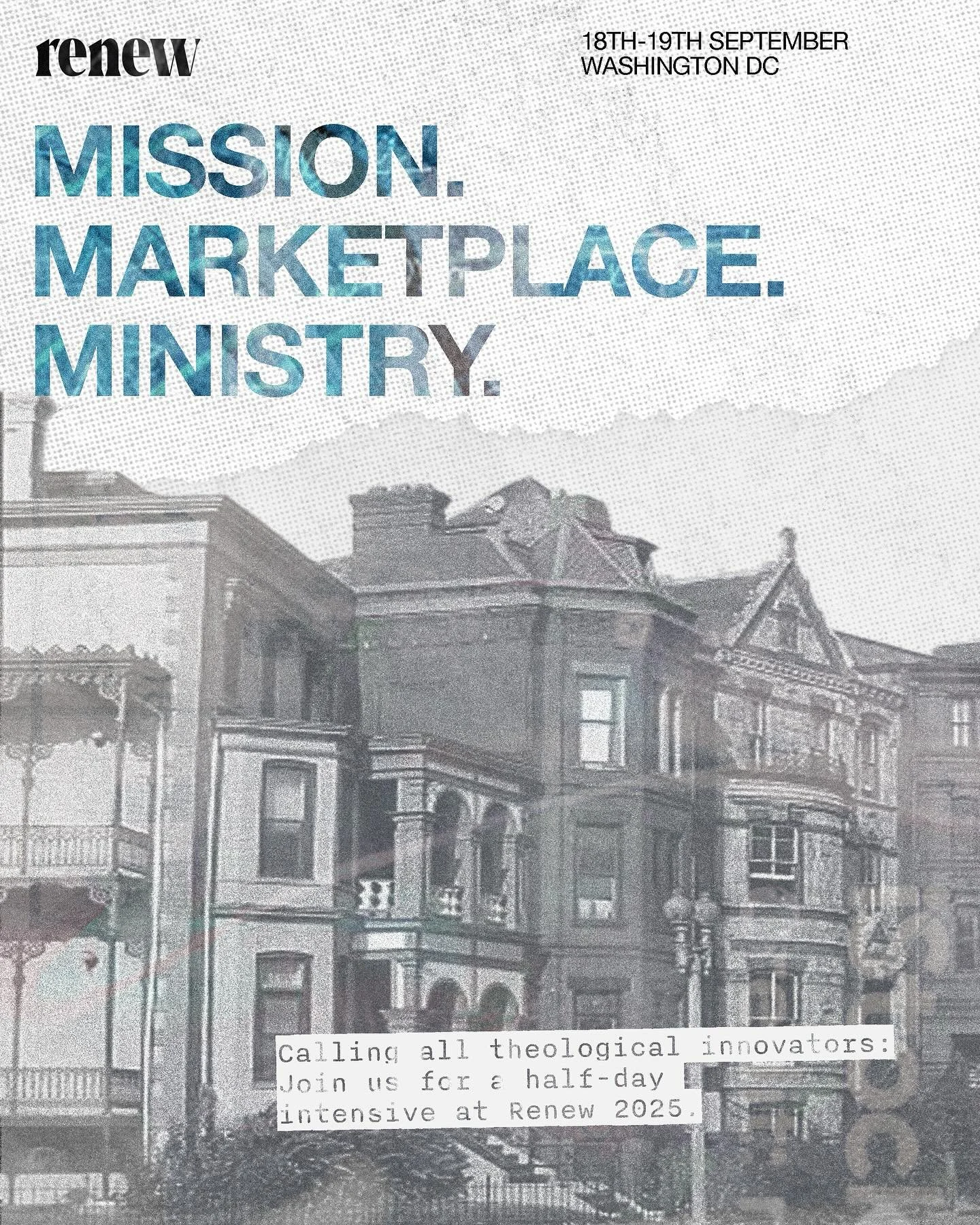 Only a few spots left! 

The Missional Business Intensive at Renew 2025 is where faith meets innovation. Together we&rsquo;ll explore how churches, entrepreneurs, and leaders can reimagine mission in the marketplace and bring redemptive presence to t