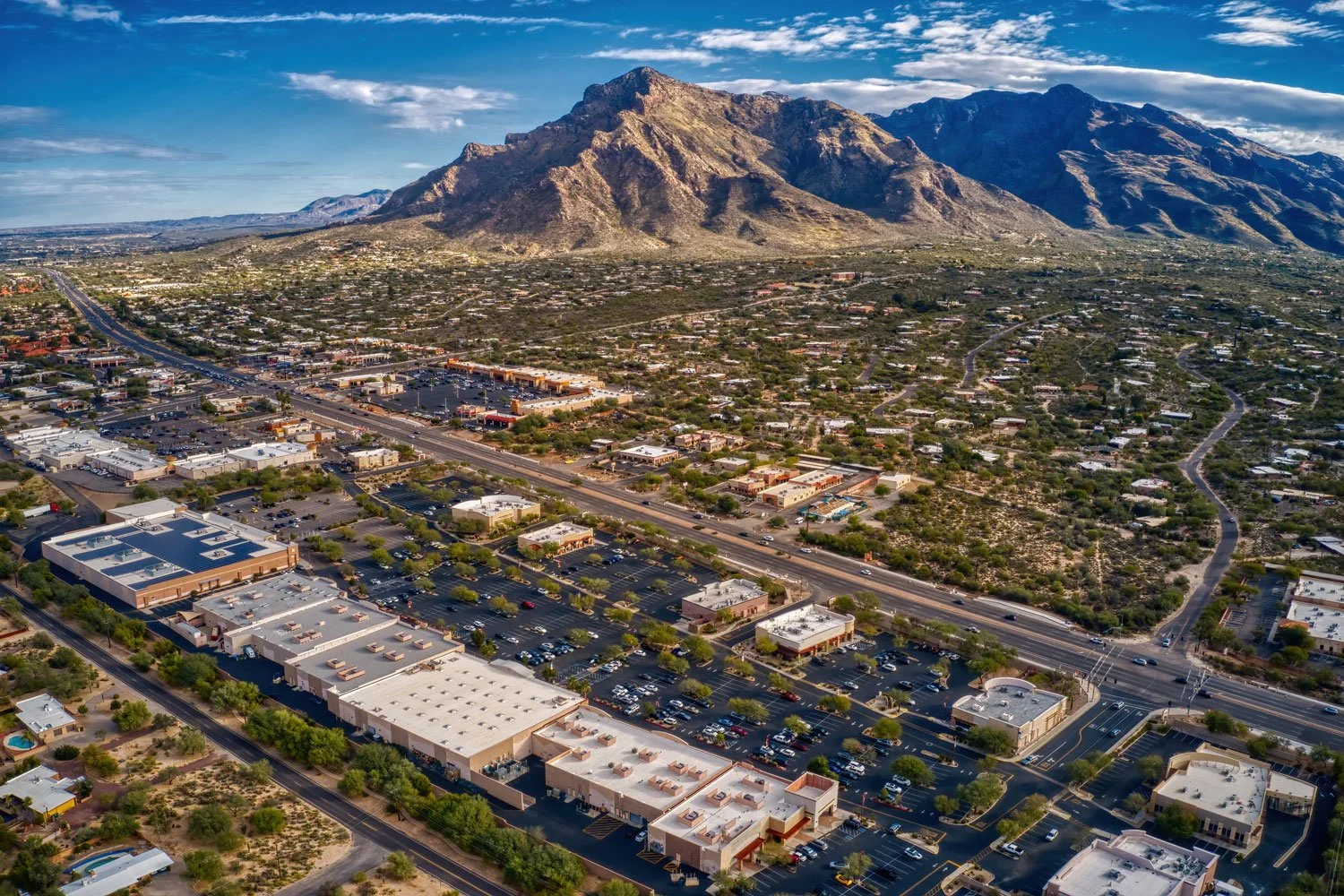 Aerial overview of Oro Valley, Arizona.
