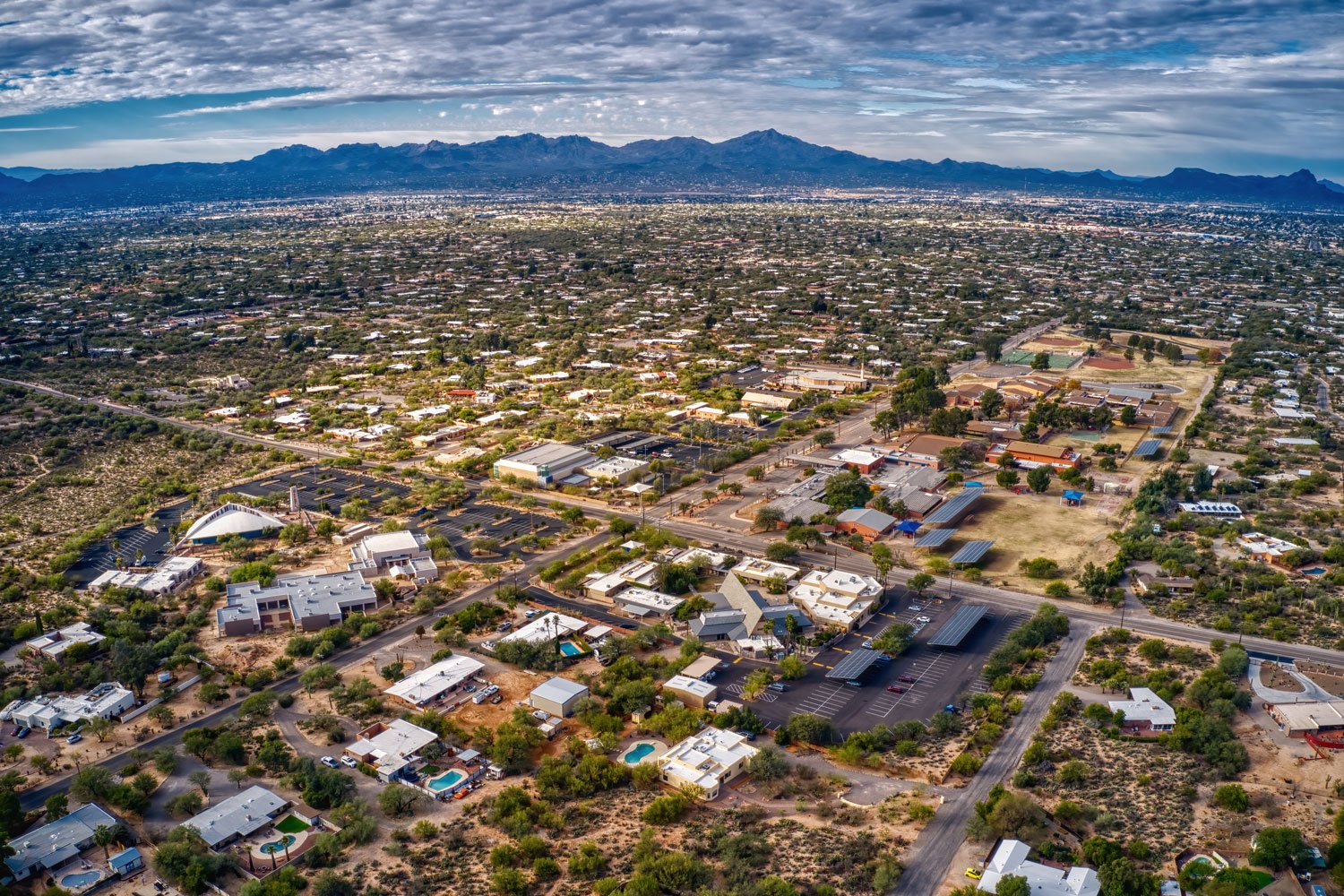 Overhead view of Oro Valley, Arizona.